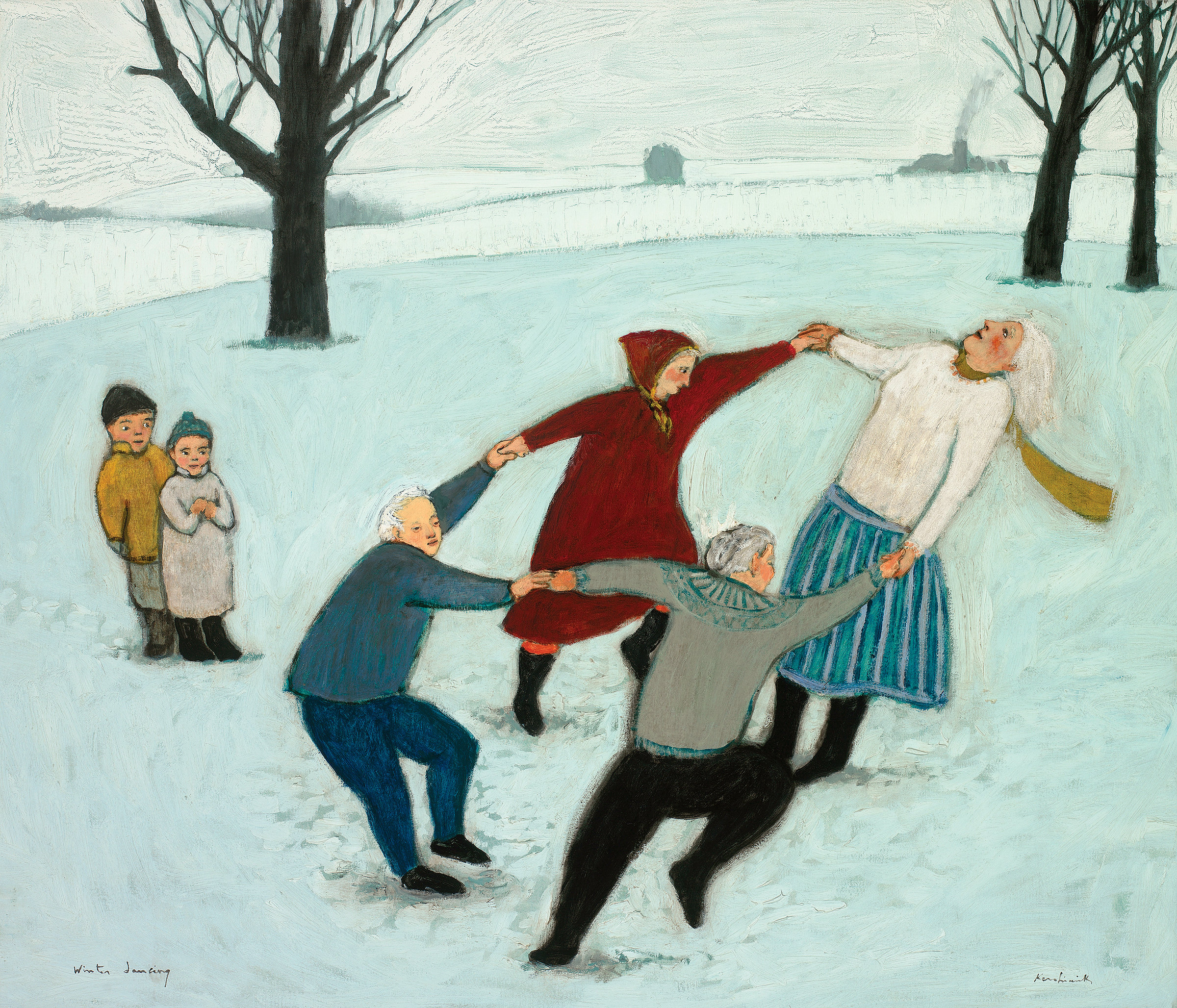 Winter Dancing by Brian Kershisnik (Giclee Print) | Artful Home