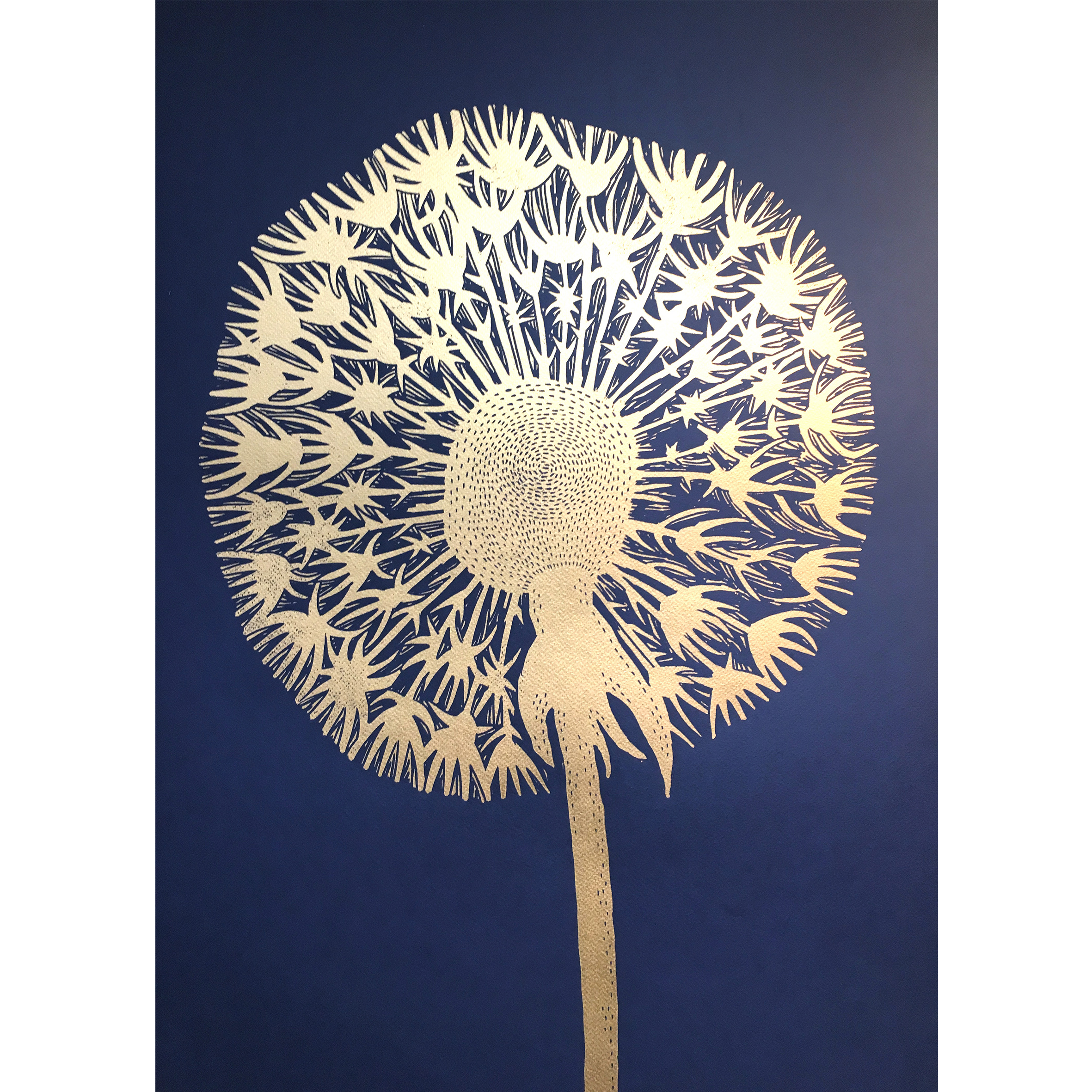 Dandelion Gold / Indigo ( 50x70cm ) • Monika Petersen