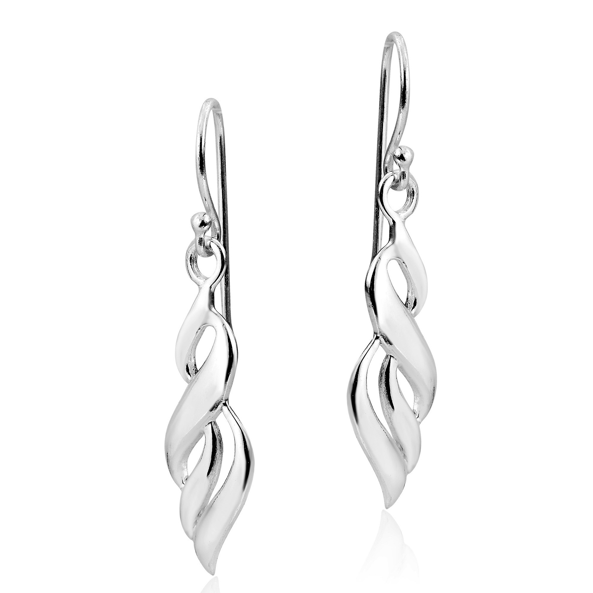 Classy Twisted Infinity 925 Sterling Silver Dangle Earrings ...