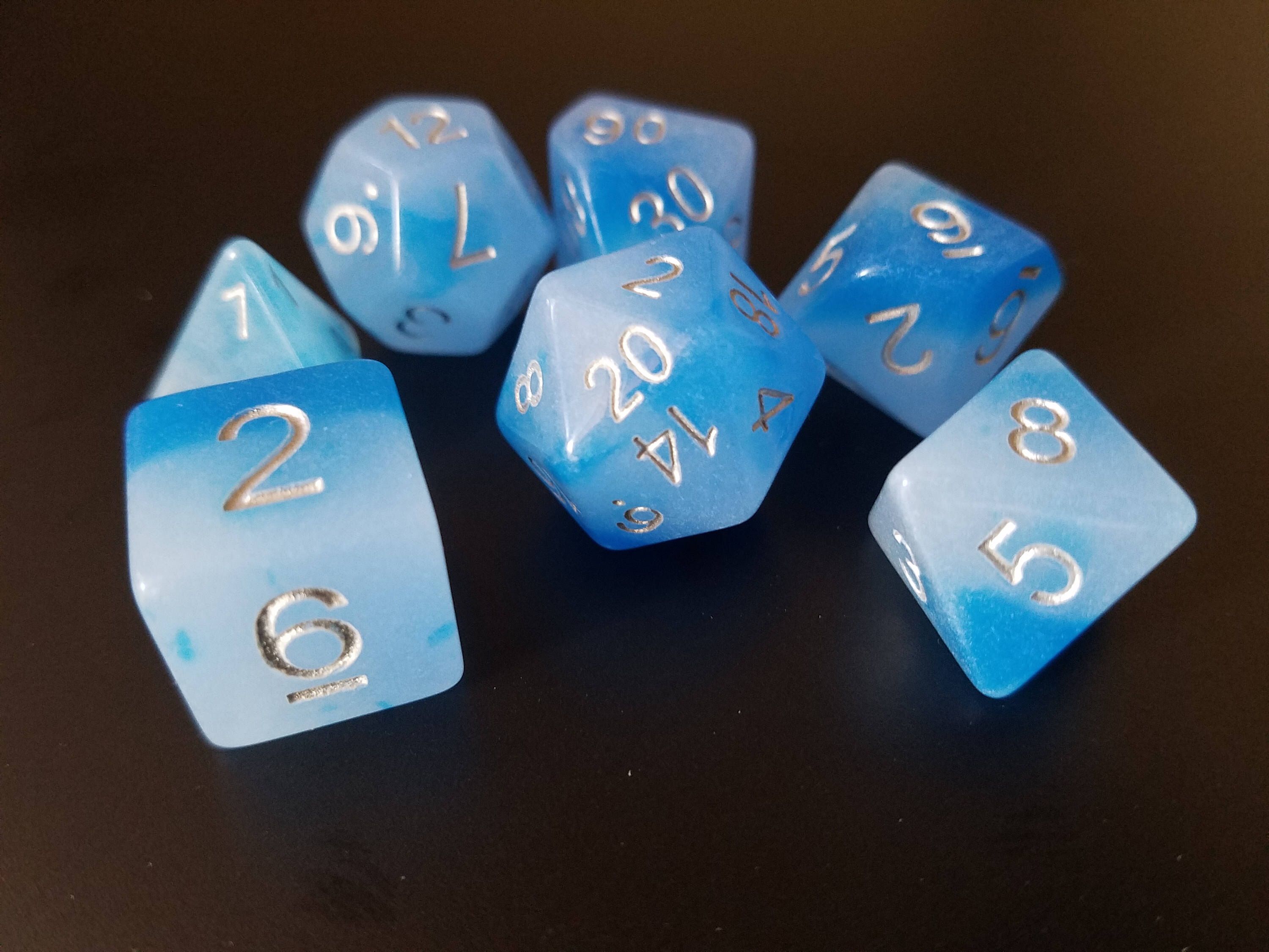 Blue Glow in the Dark Roleplaying Dice Set - Dungeons and Dragons ...