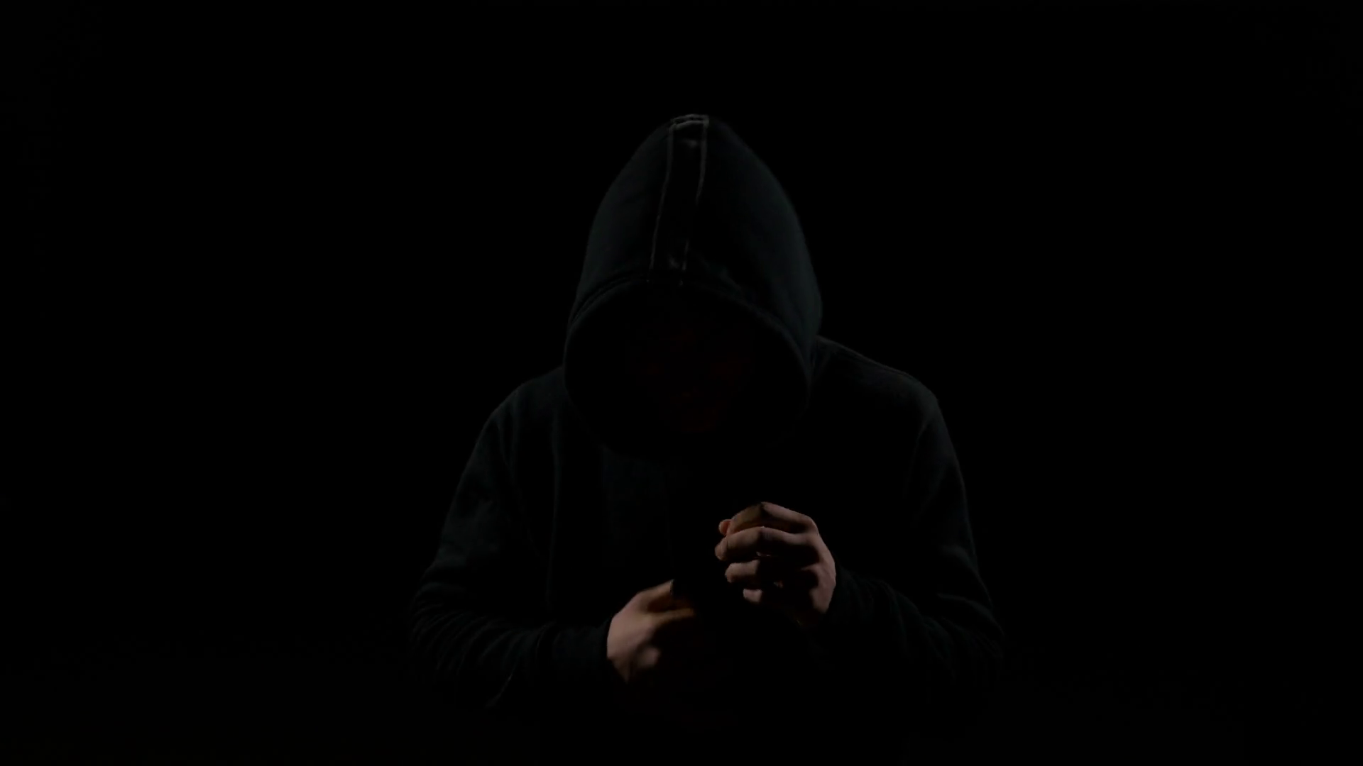 Mysterious hooded man boxing in the dark Stock Video Footage ...