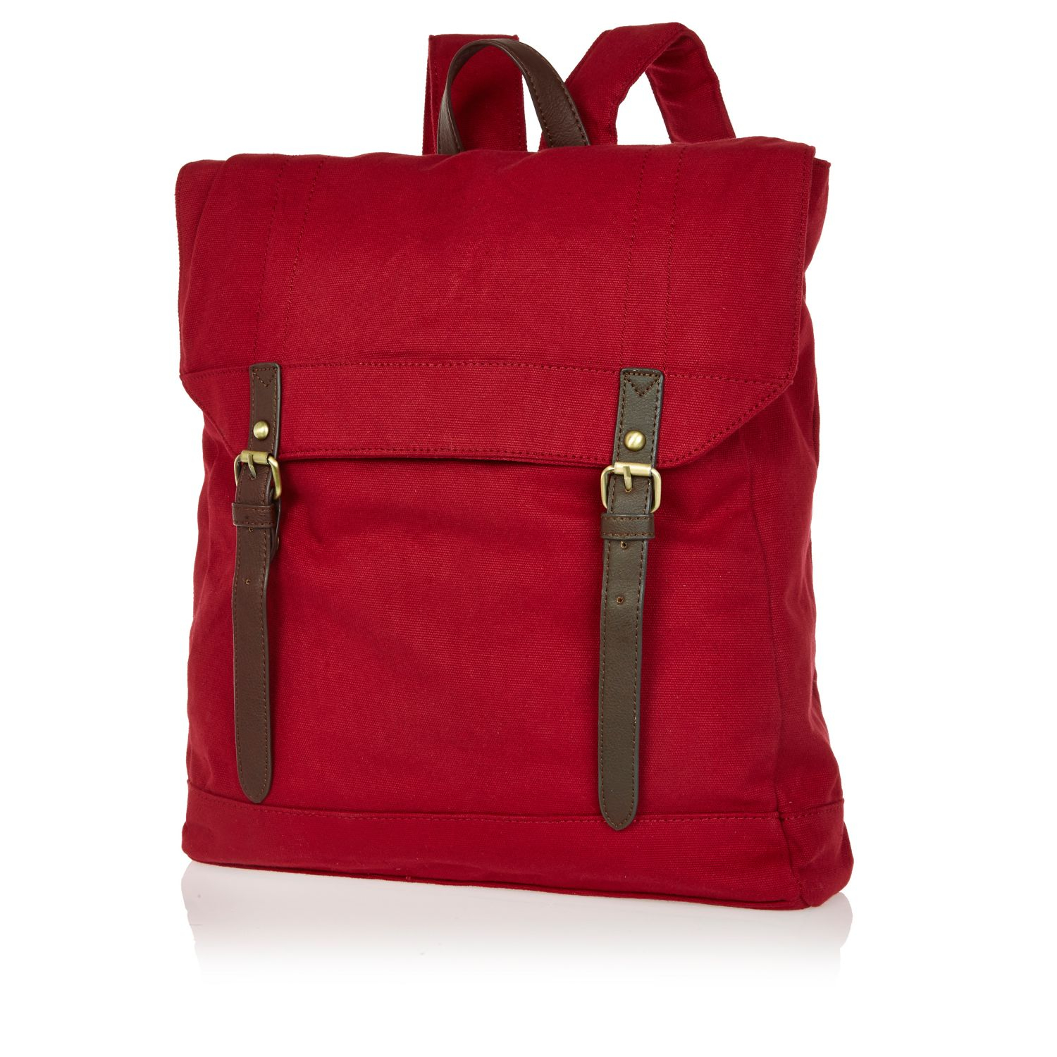 Lyst - River Island Dark Red Canvas Square Backpack in Red for Men