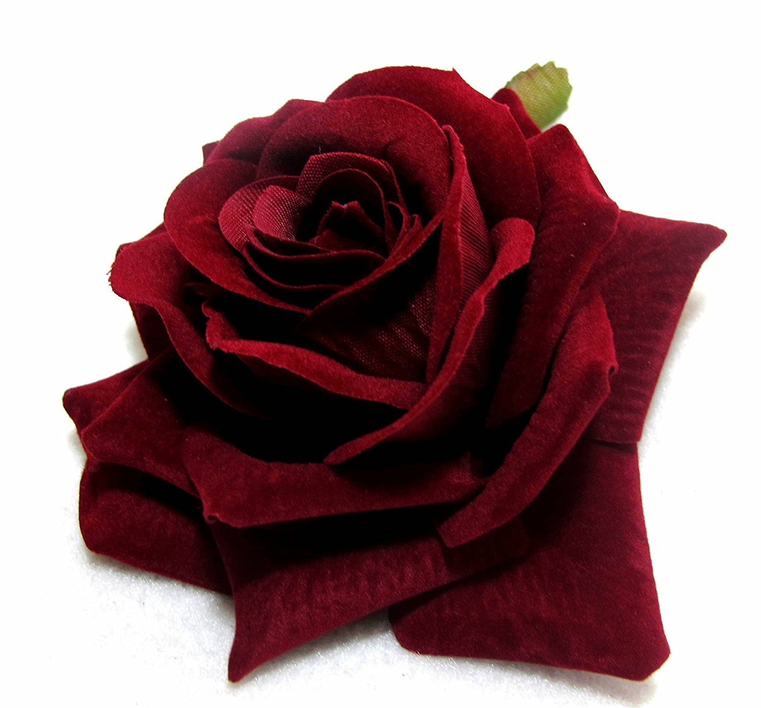 Amazon.com : Dark Red Velvet Rose Hair Flower Clip and Pin : Beauty