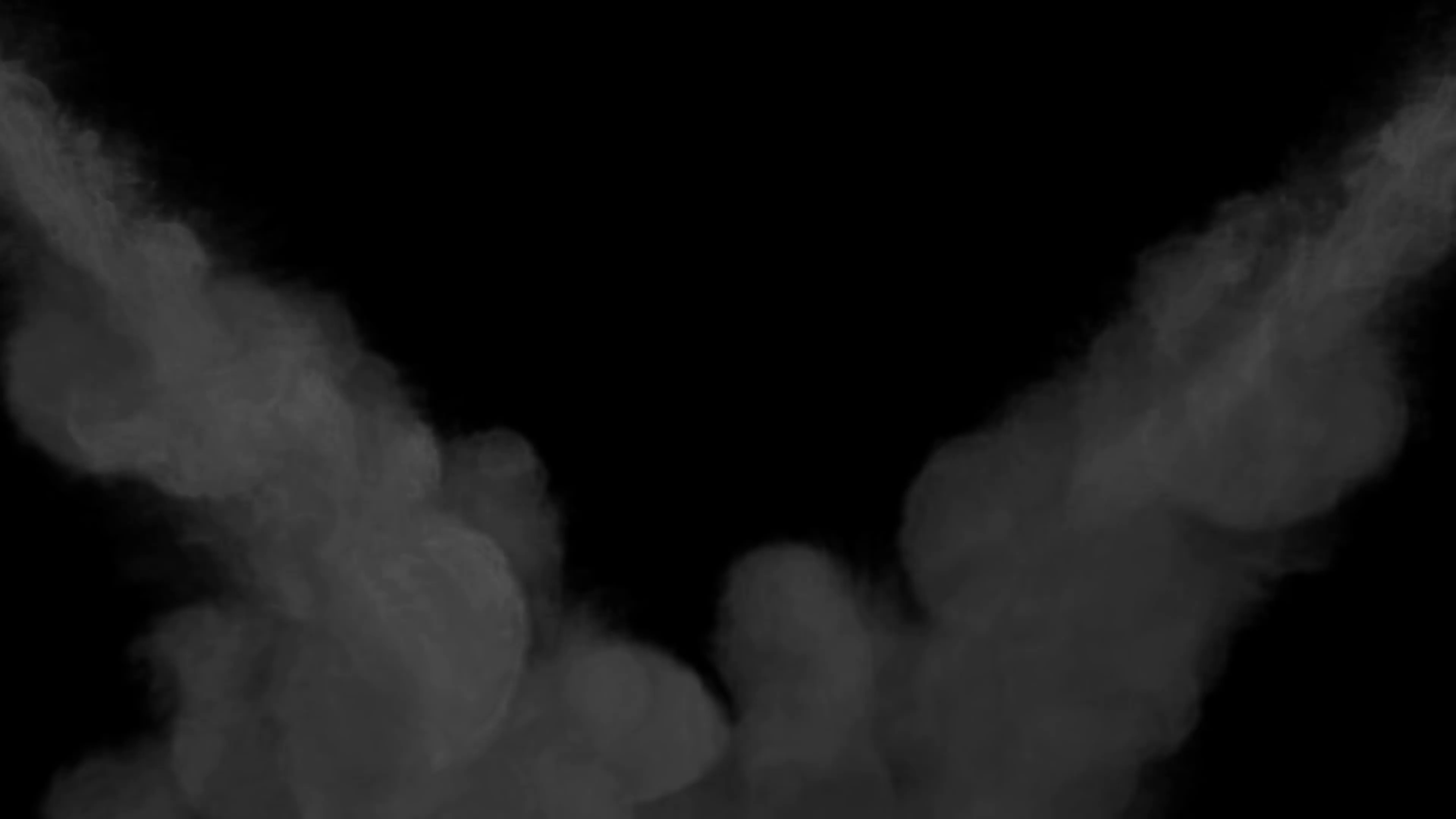 Animated dark smoke filling up whole screen against transparent ...