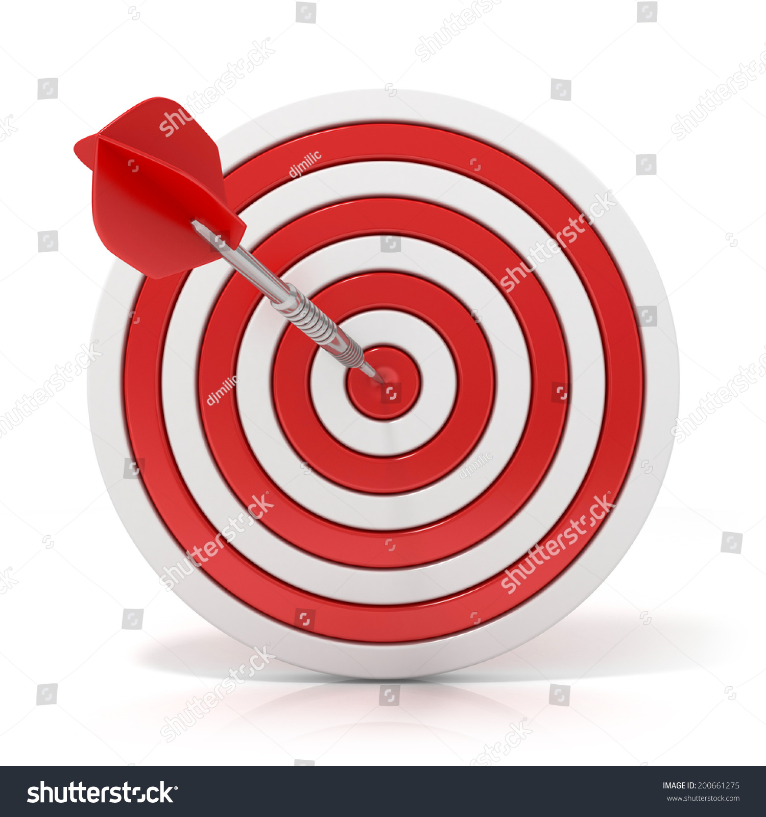 Dart Hitting Target 3d Model Isolated Stock Illustration 200661275 ...