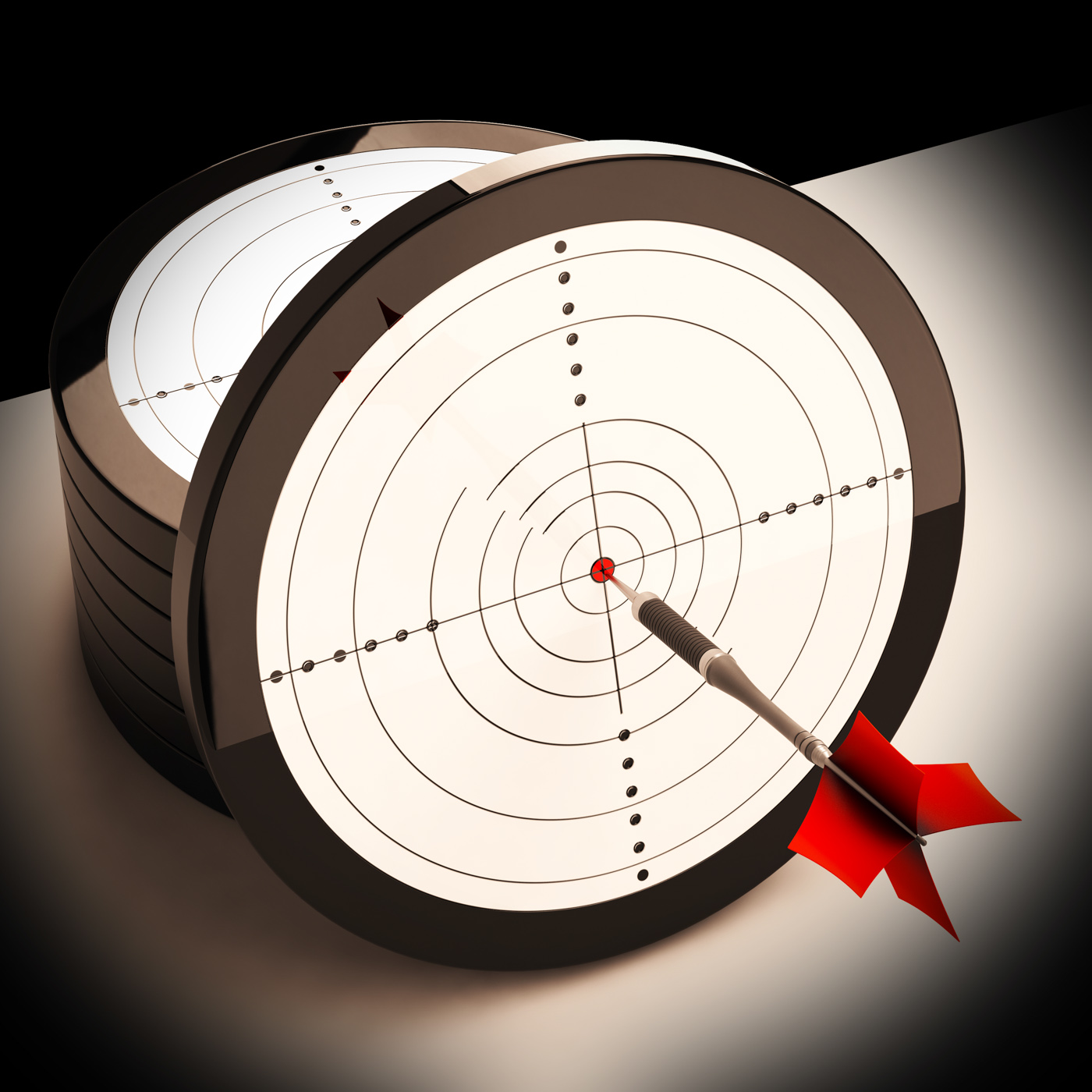 Dart target shows focused successful aim photo