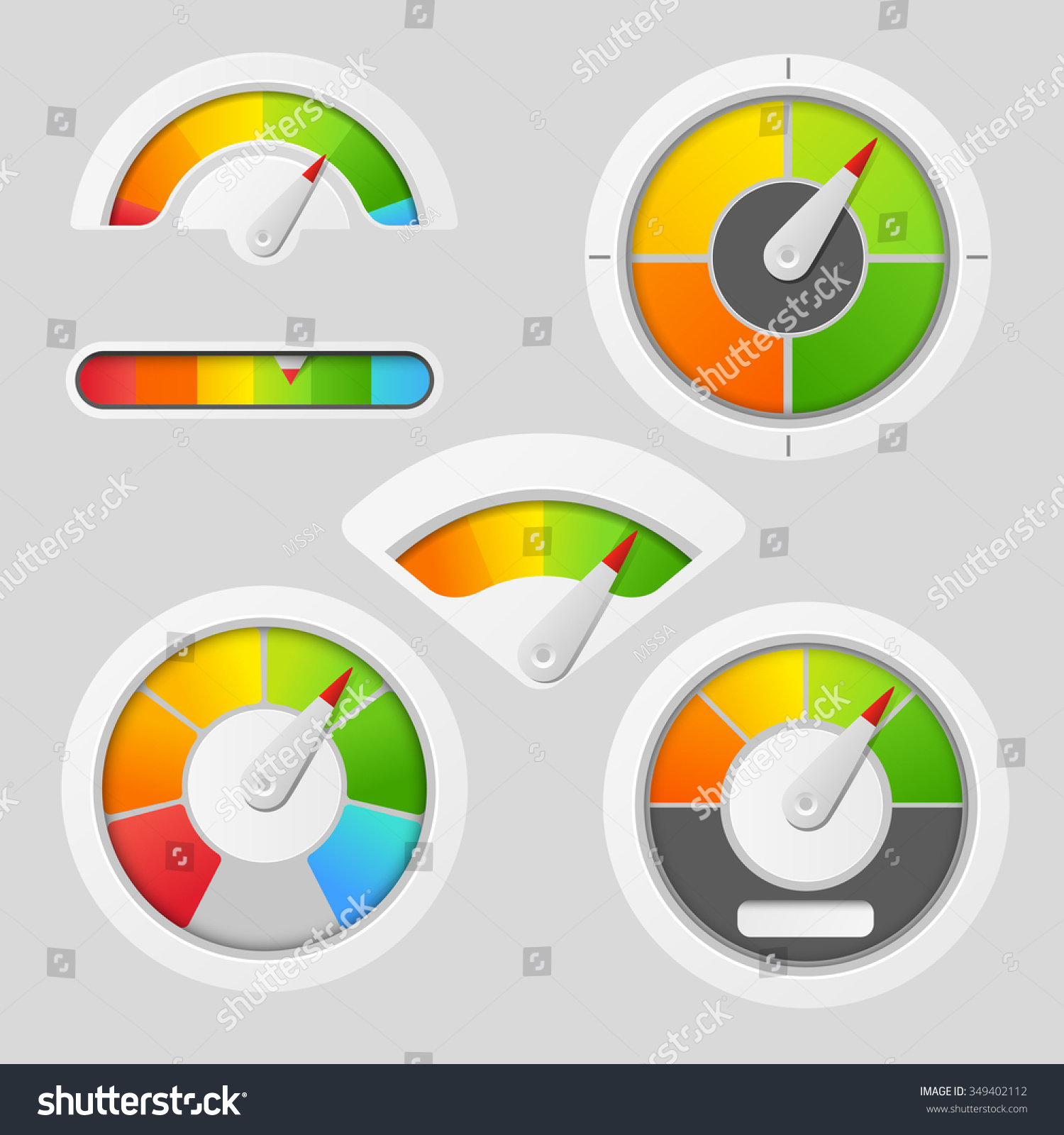 Gauge Chart Meter Elements Dashboard Indicate Stock Photo (Photo ...