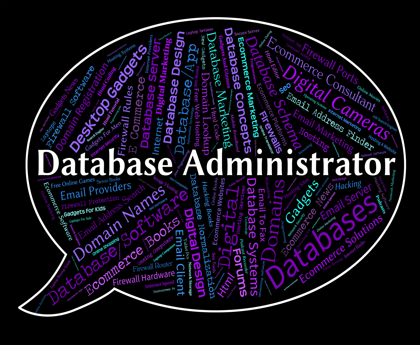 Database administrator indicates head manager and official photo