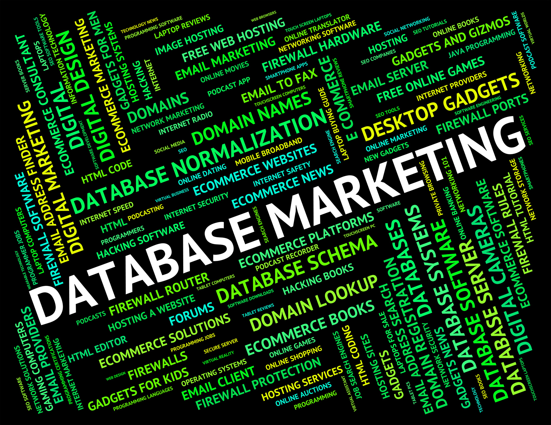 Database Marketing Indicates Databases Text And Promotion, Advertising, Computer, Computing, Data, HQ Photo