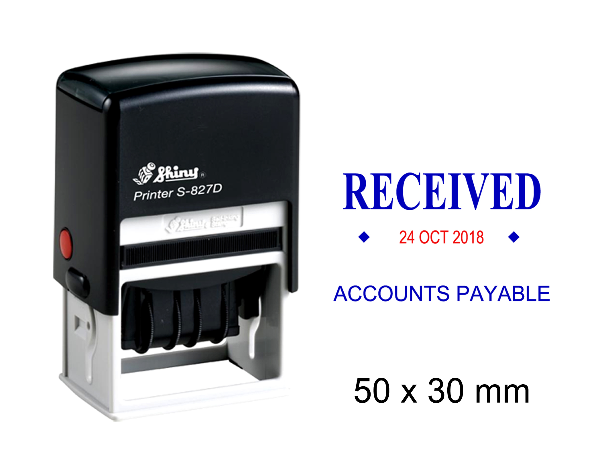 SelfInking Shiny Date Stamp With Received & Accounts Payable Stamper ...