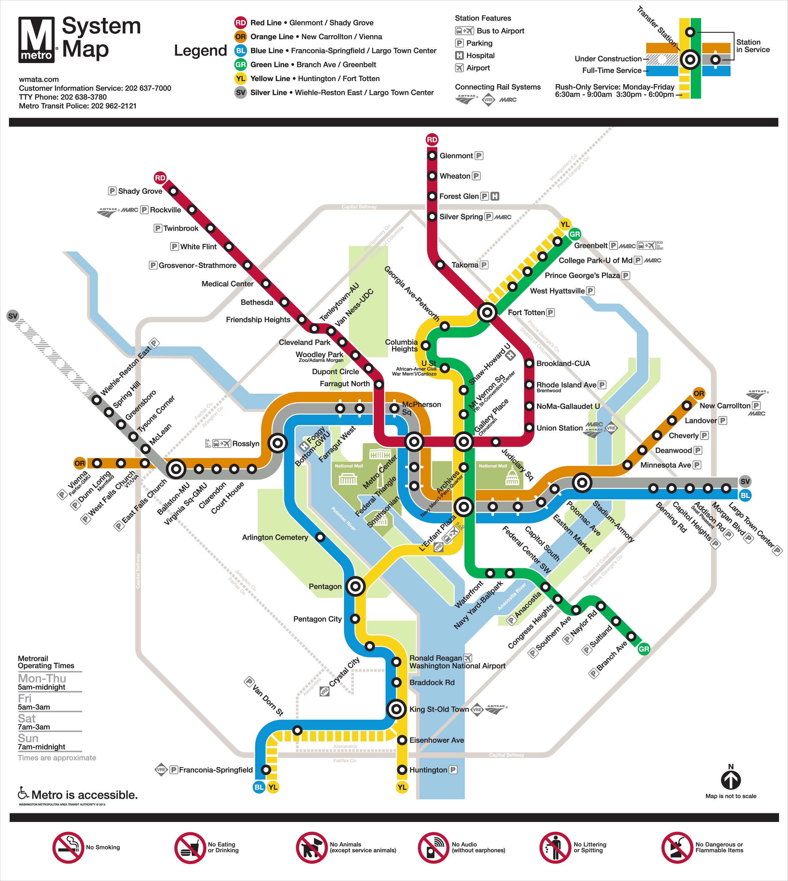 Washington, D.C. metro map ﻿