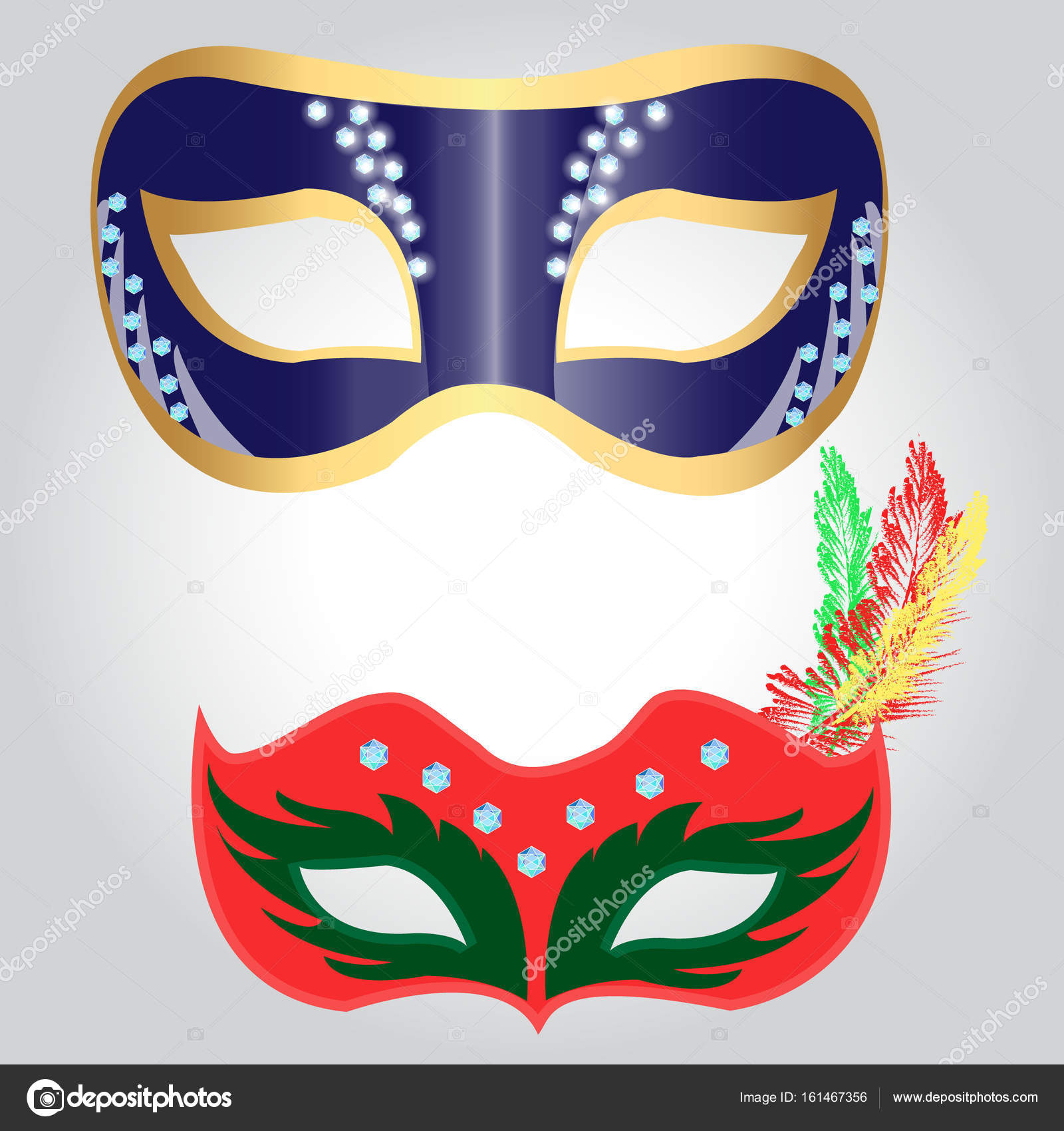 Mask for carnival or masquerade, decorated with glittering cryst ...