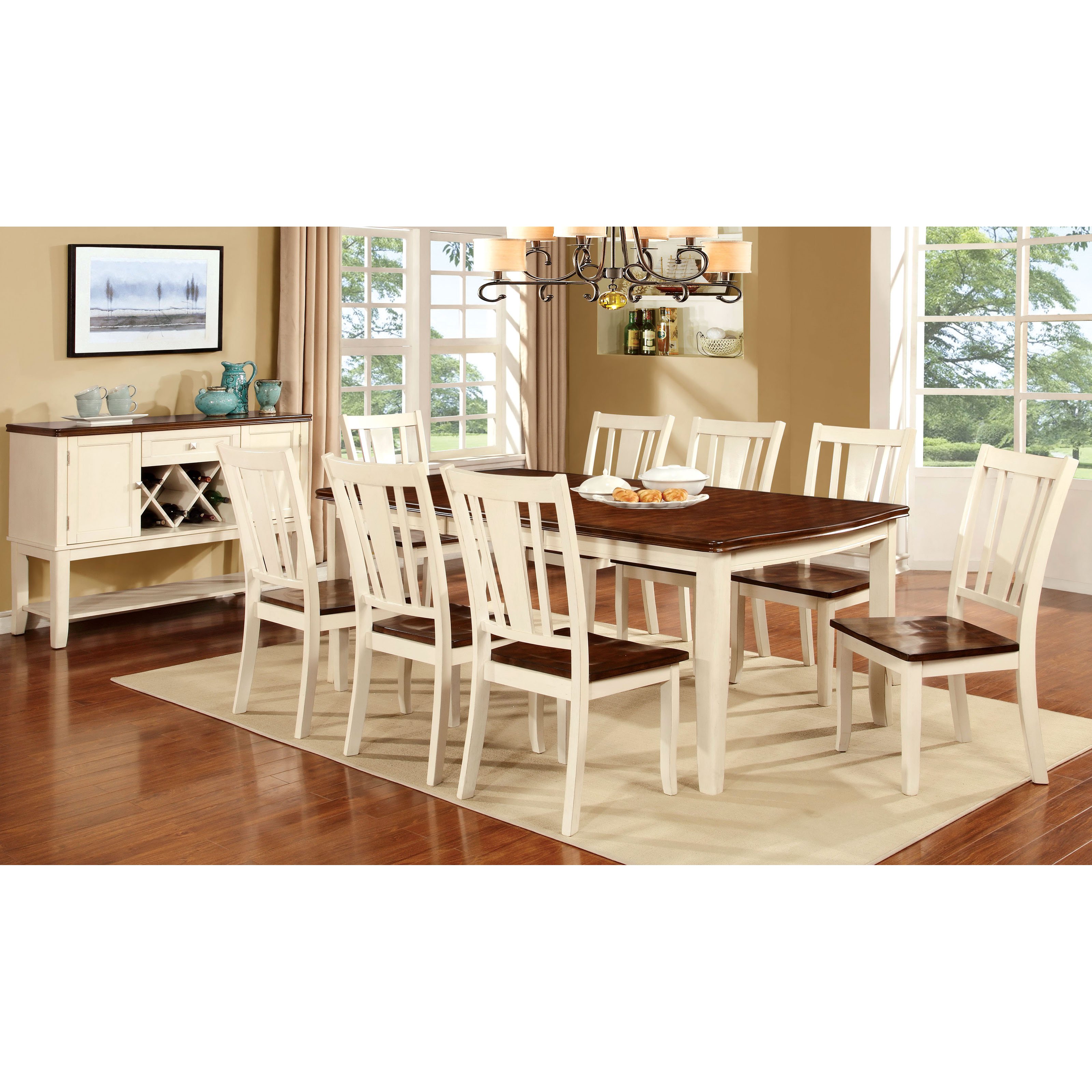 Two Tone Dining Table Amazing Furniture Of America Lohman 9 Piece ...