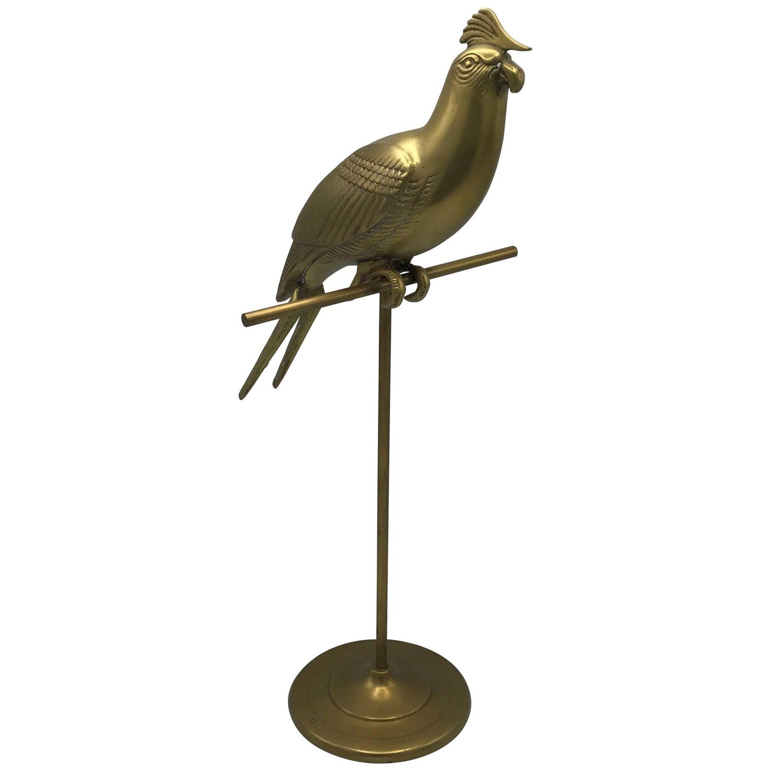 1960s Sergio Bustamante Style Brass Cockatiel Bird Sculpture on ...