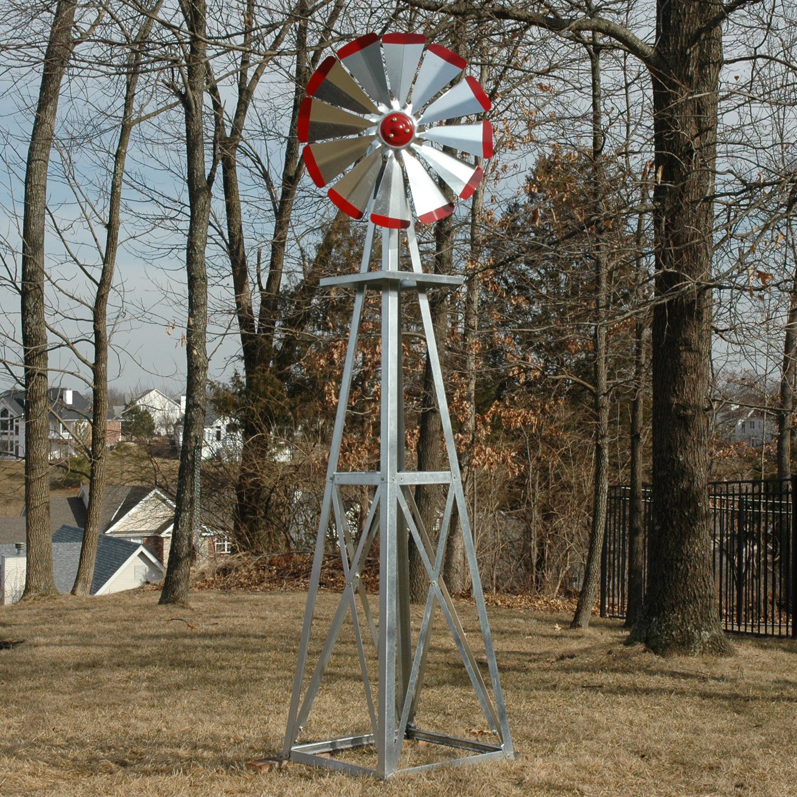 Decorative Galvanized Metal Backyard Windmill | Hayneedle