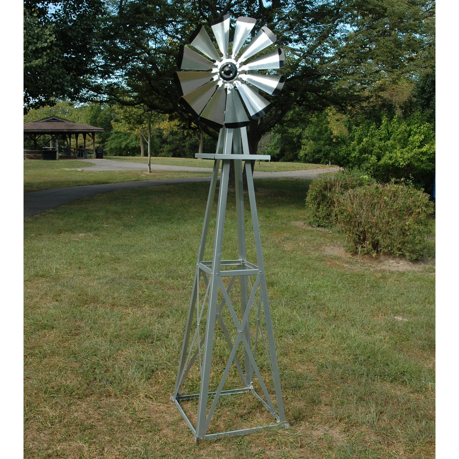 Decorative 8 ft. Galvanized Windmill - Black Tips - Walmart.com
