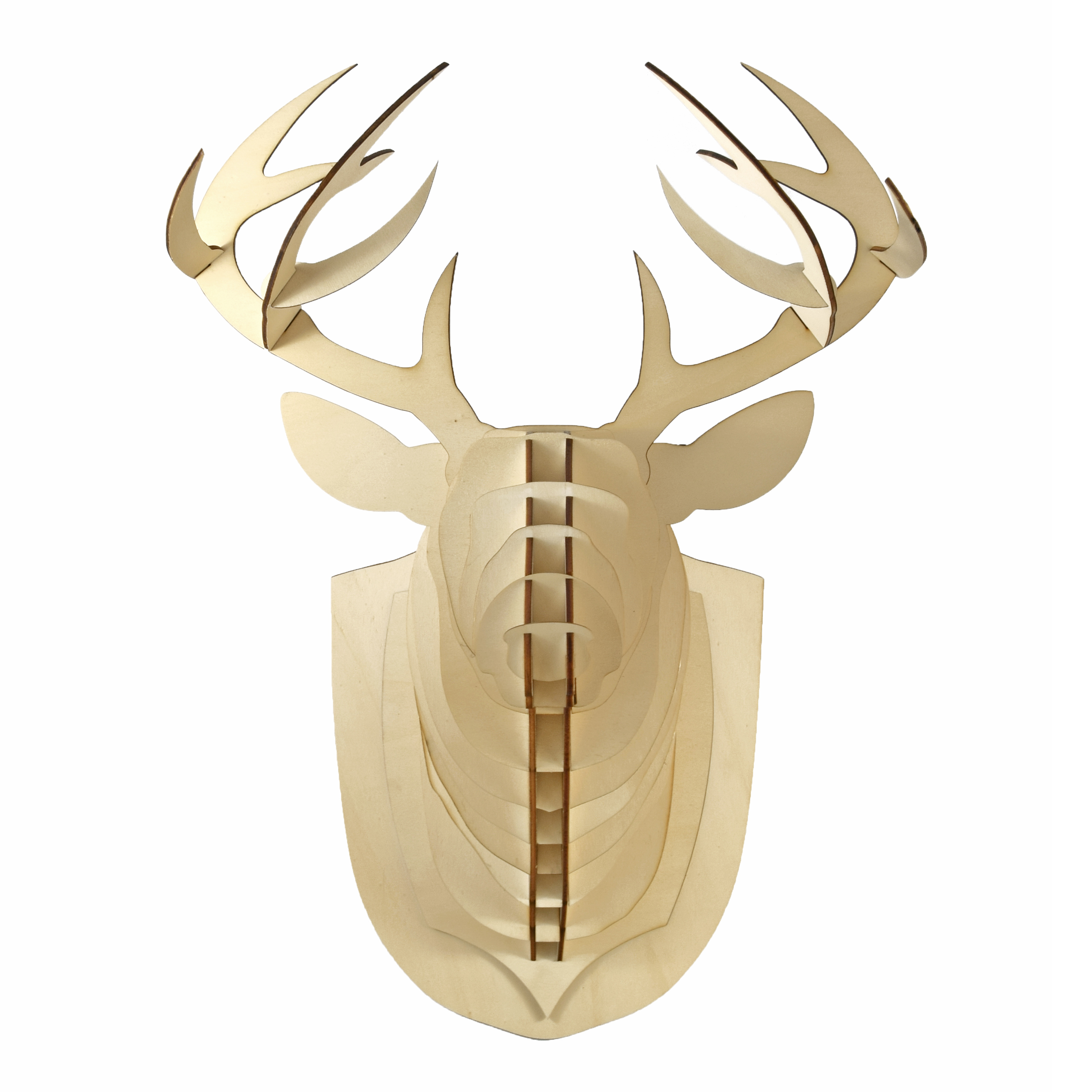 Deer head wooden trophy