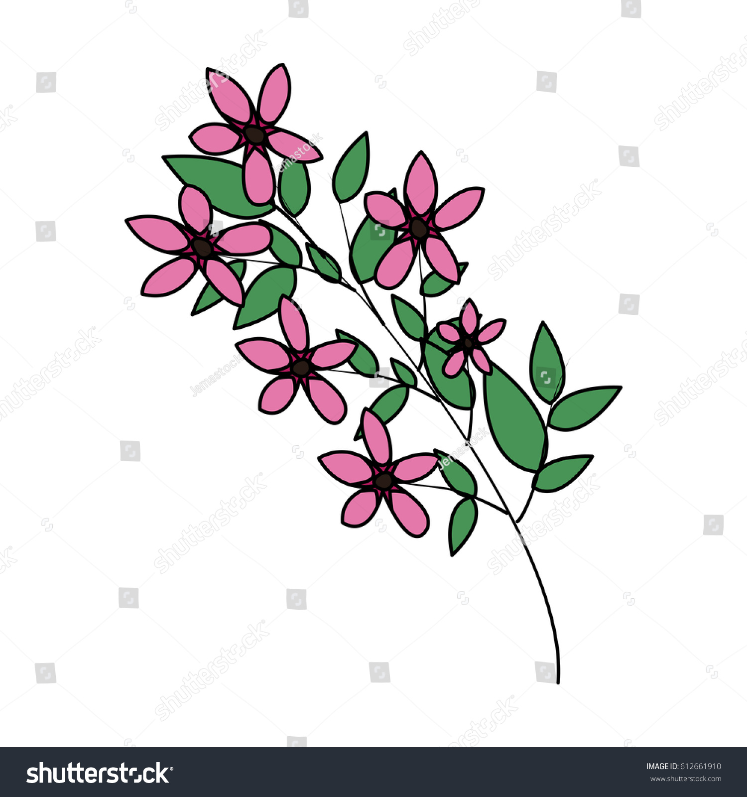 Delicate Flower Icon Image Stock Vector 612661910 - Shutterstock