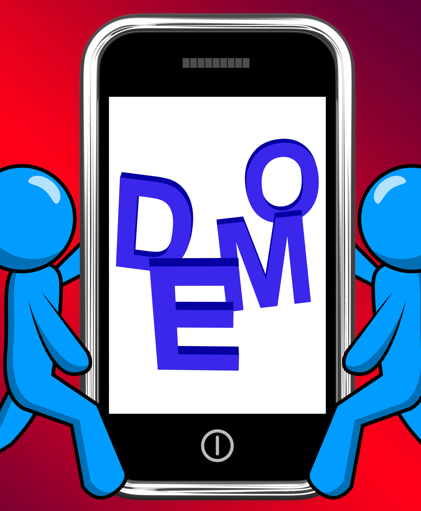 Demo on phone displays development or beta version photo