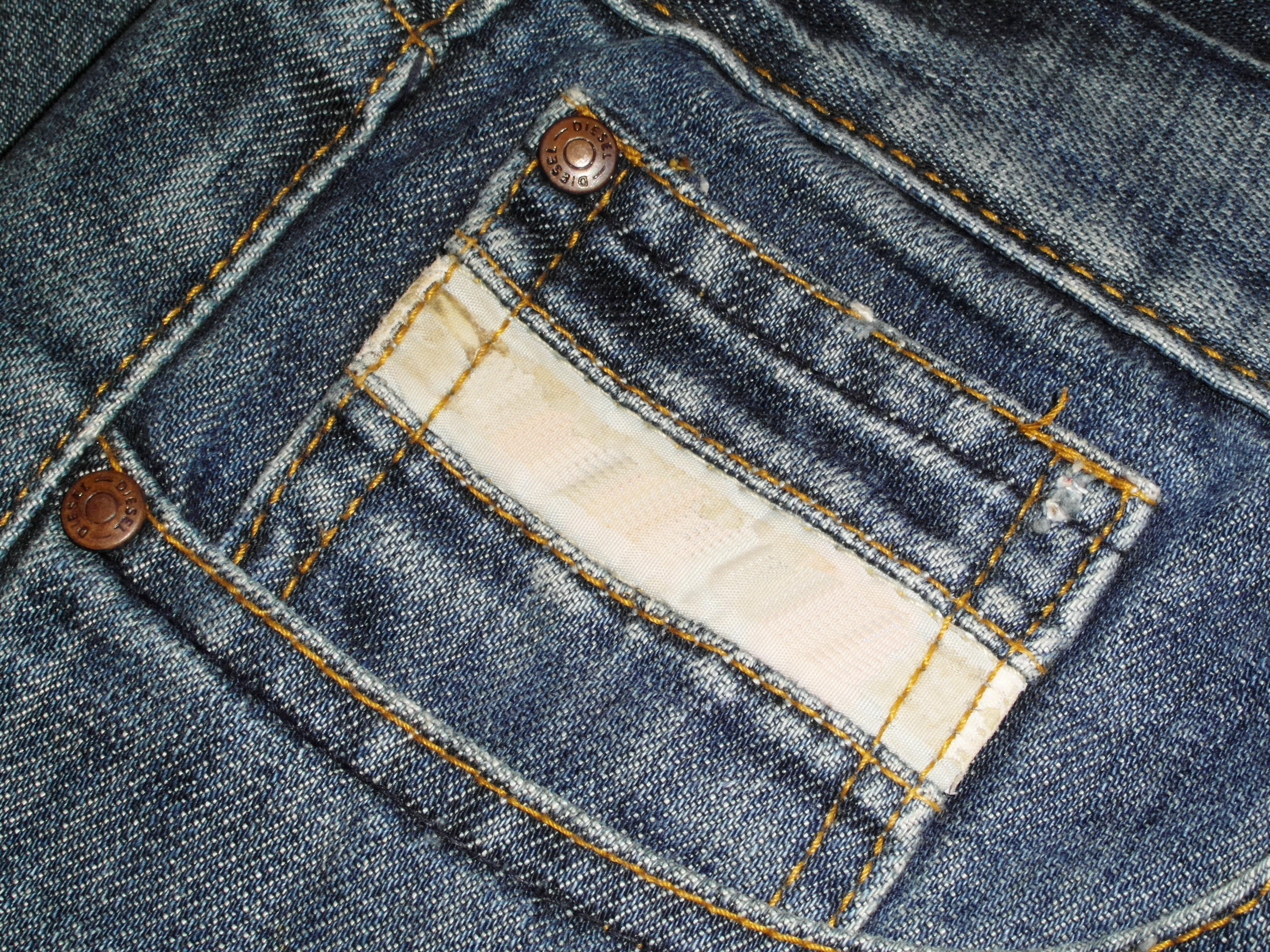 Denim jeans pocket close-up photo