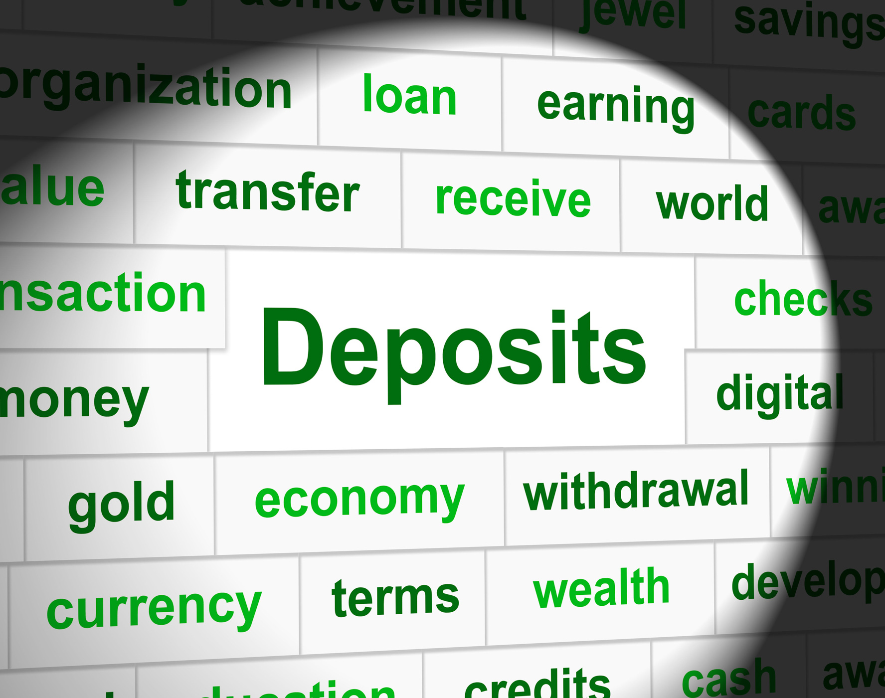 Deposit deposits represents part payment and business photo