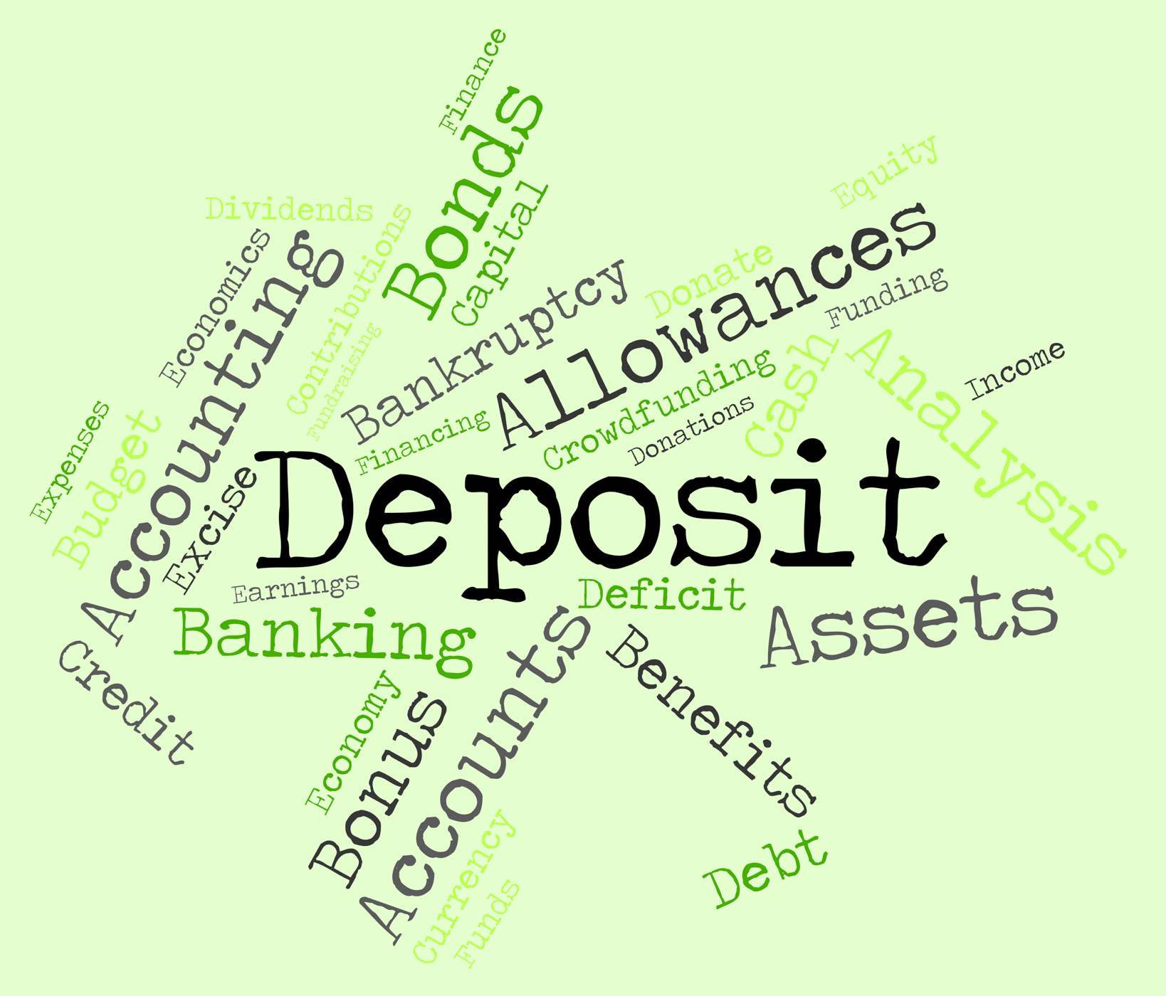 Deposit word means part payment and advance photo