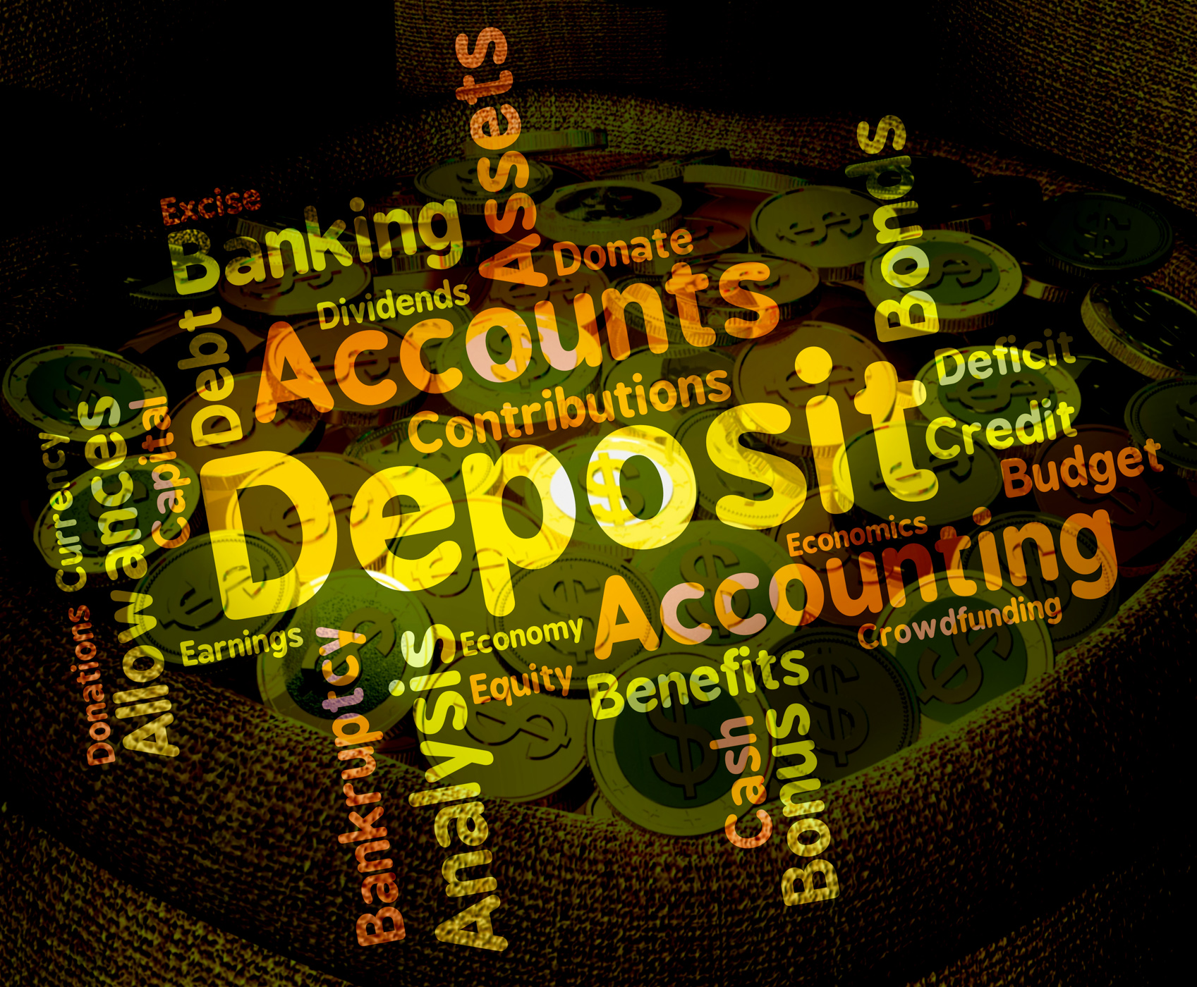 Deposit word means pre payment and deposited photo