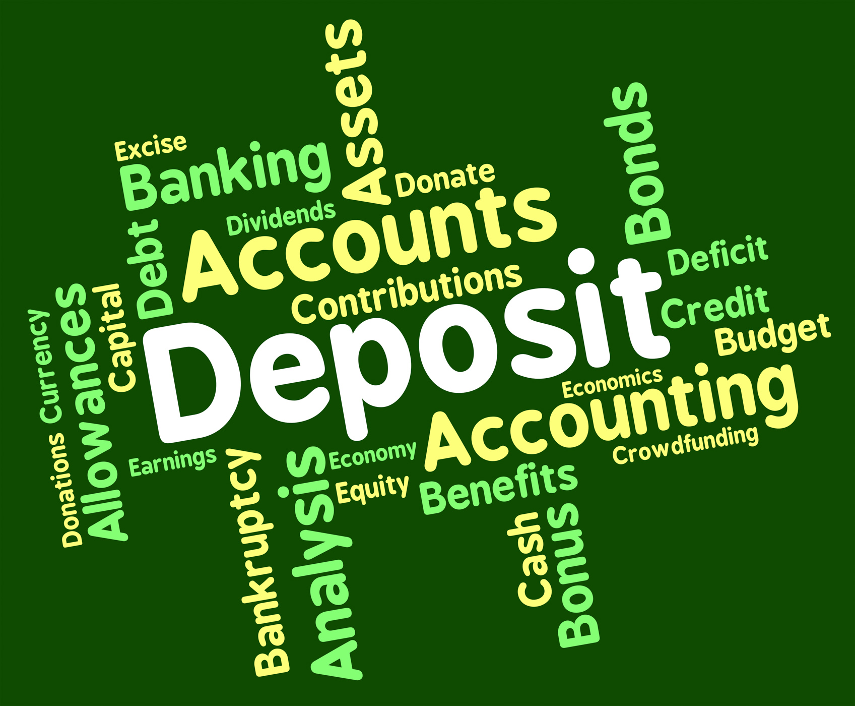 Deposit word means pre payment and deposited photo