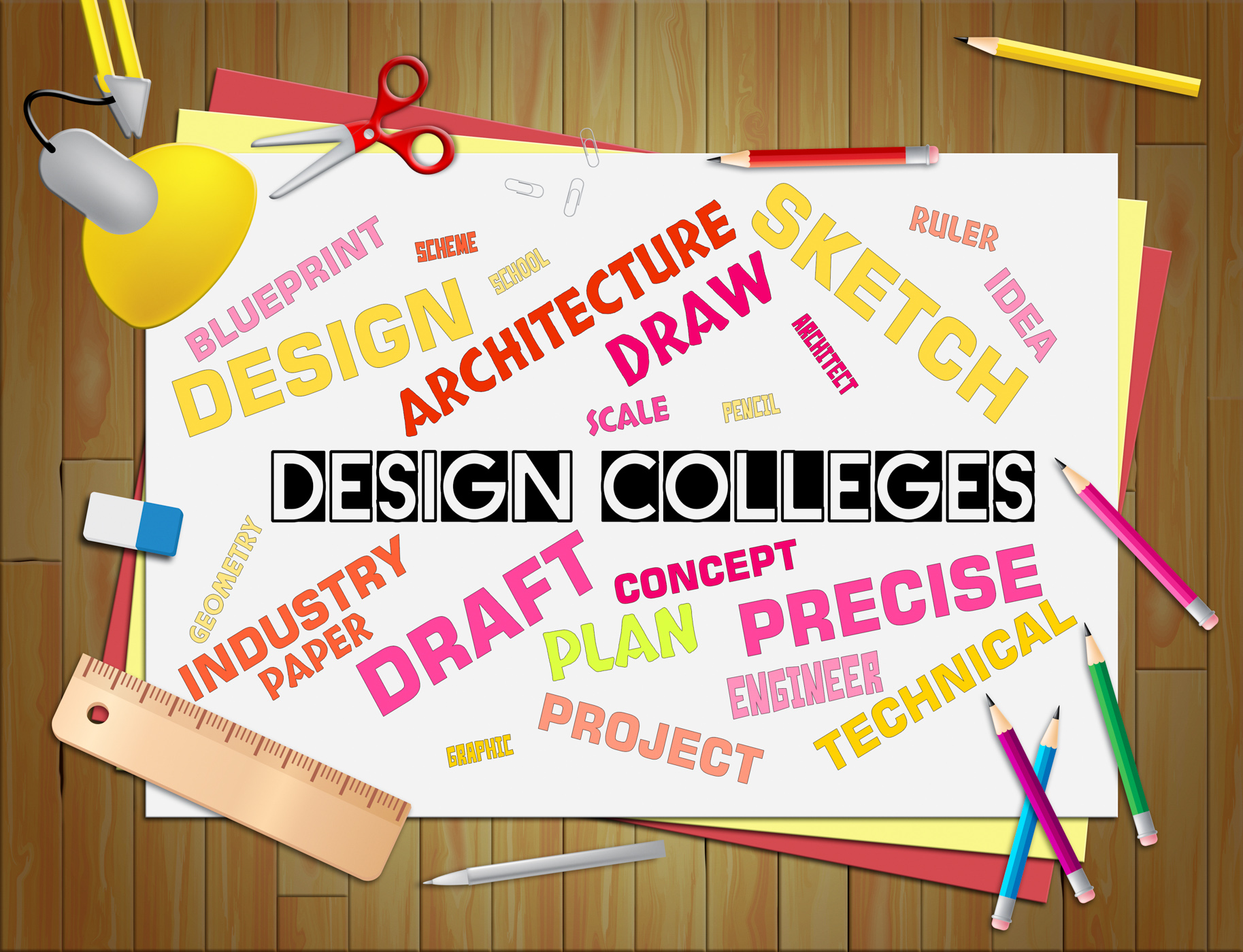 Design colleges represents polytechnics creativity and visualization photo