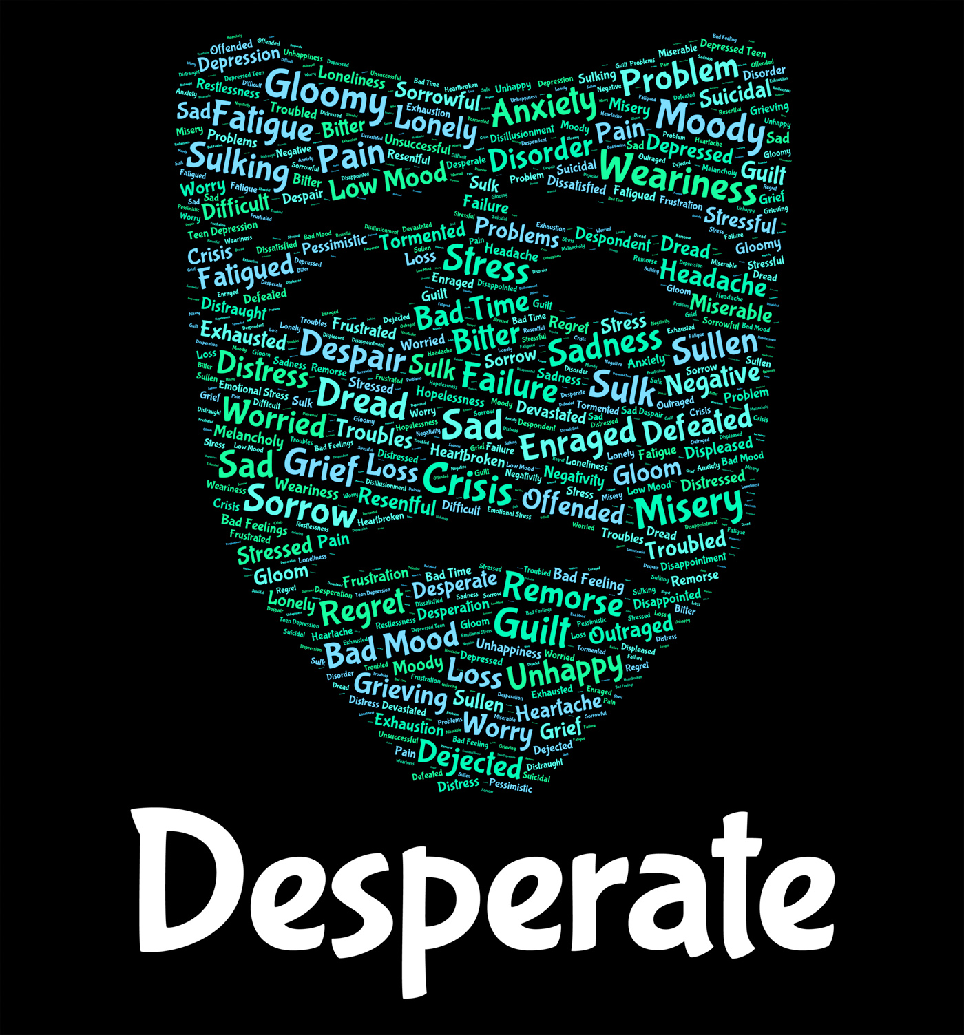 Free Photo Desperate Word Means Wordclouds Anguished And Hopeless 