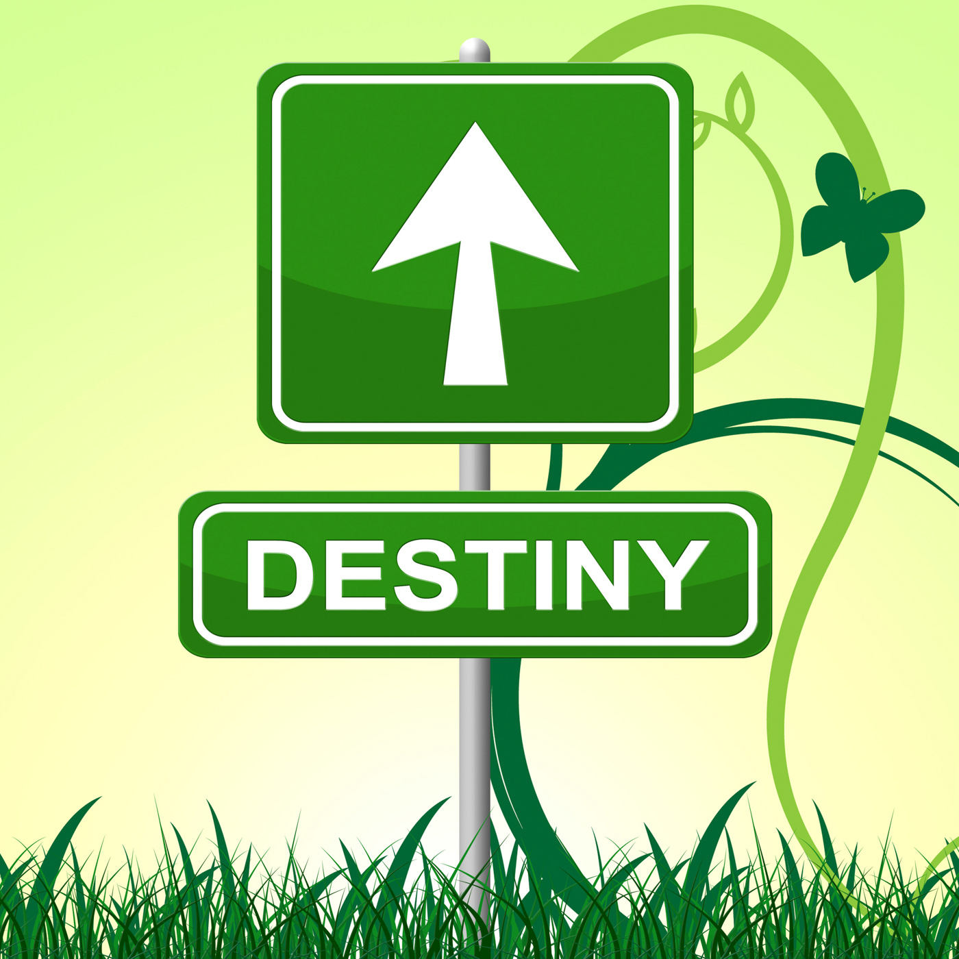 Destiny sign represents pointing progress and future photo