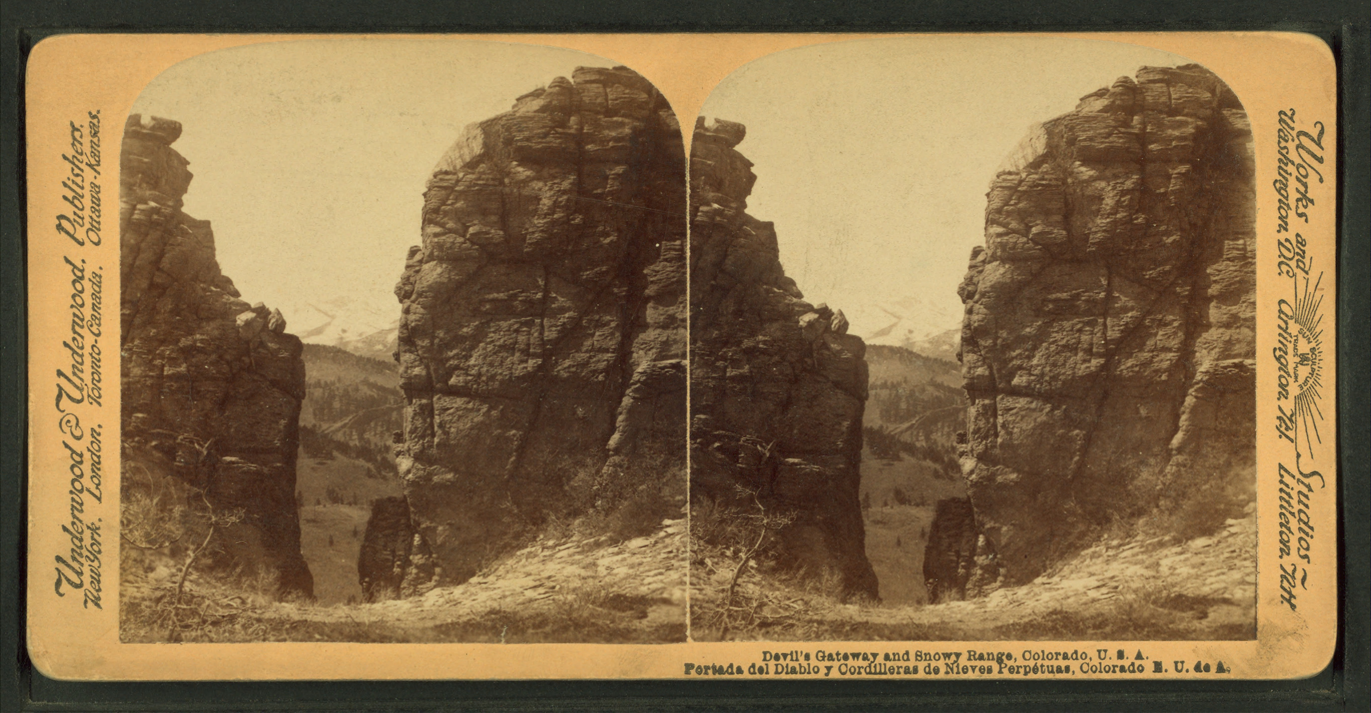 File:Devil's Gateway and snowy range, Colorado, U.S.A, from Robert N ...