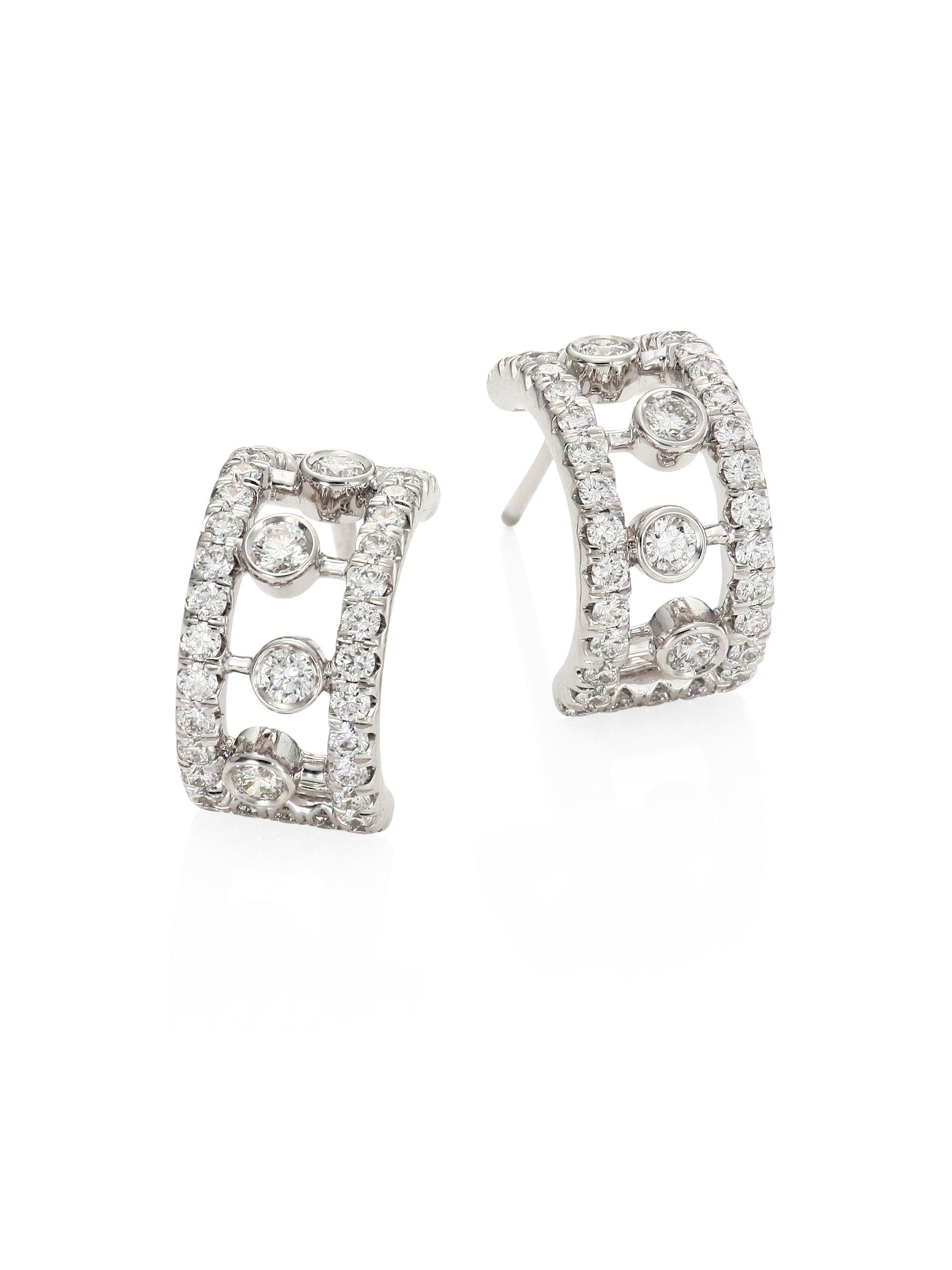 Lyst - De Beers Dewdrop Diamond & 18k White Gold Hoop Earrings/0.4 ...