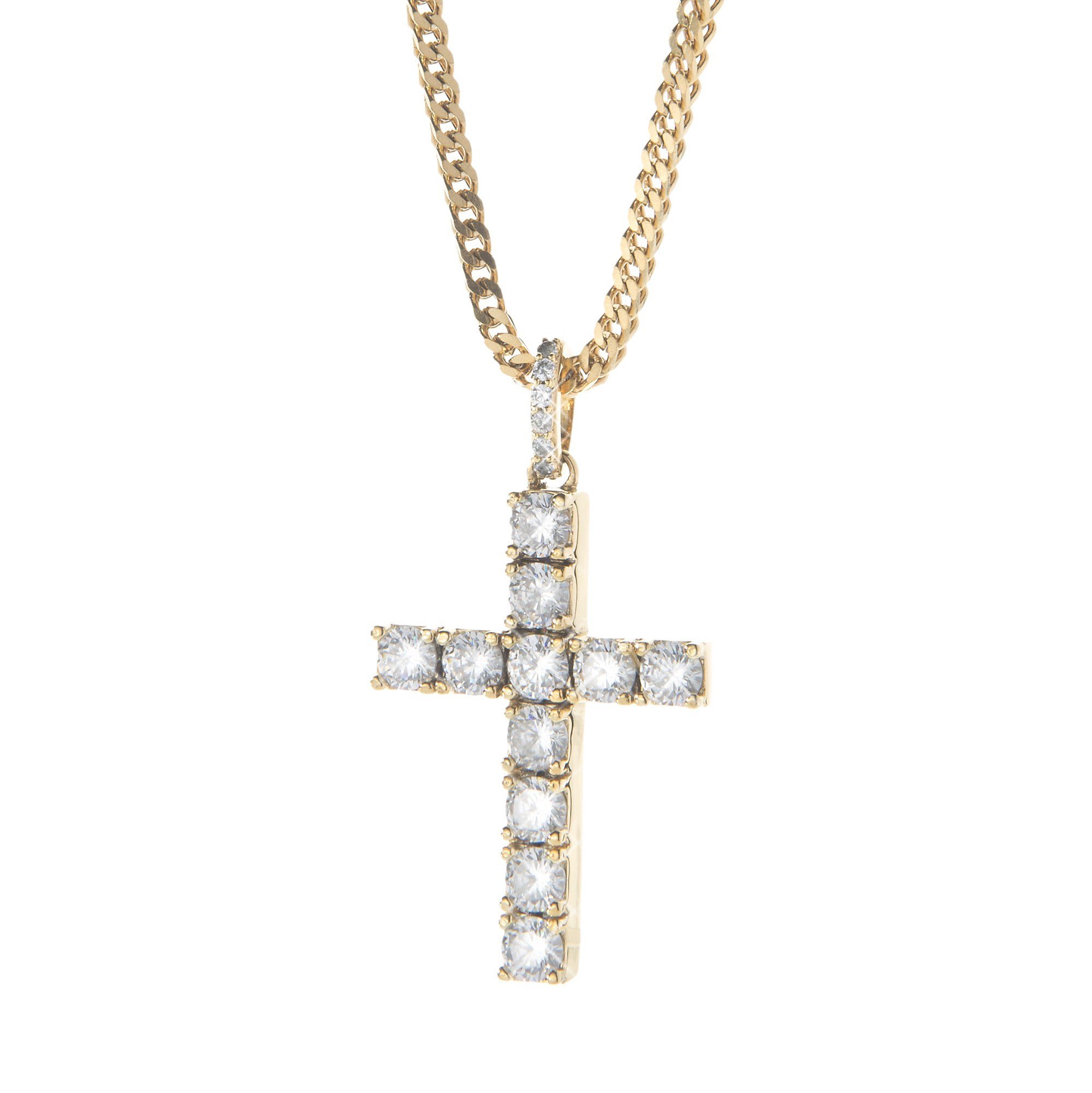 Diamond Cross Pendant In 18K Gold SpicyIce And Necklace - breakpoint.me