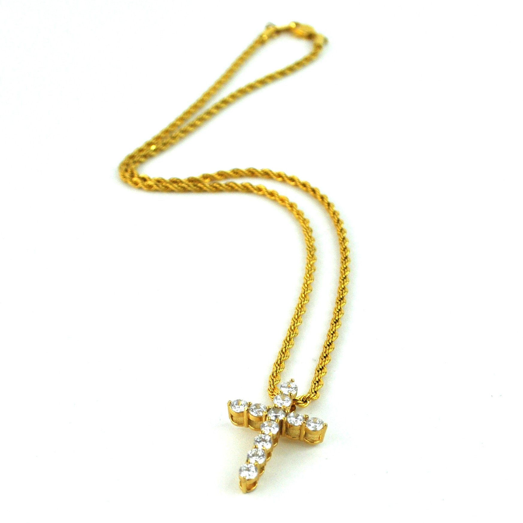 Micro Diamond Cross Necklace - The Gold Gods Jewelry