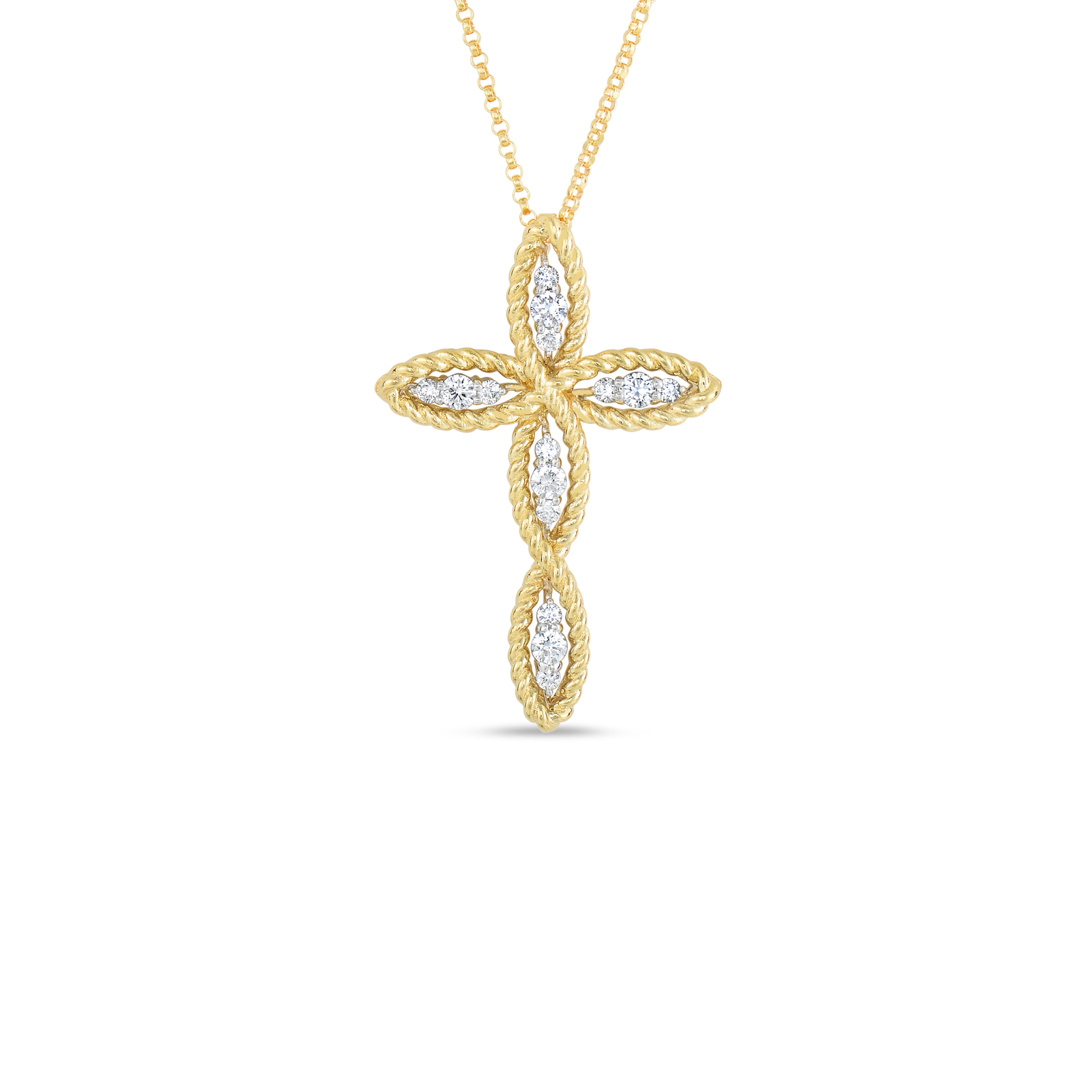 Buy Gold Cross Pendant With Diamonds by Roberto Coin