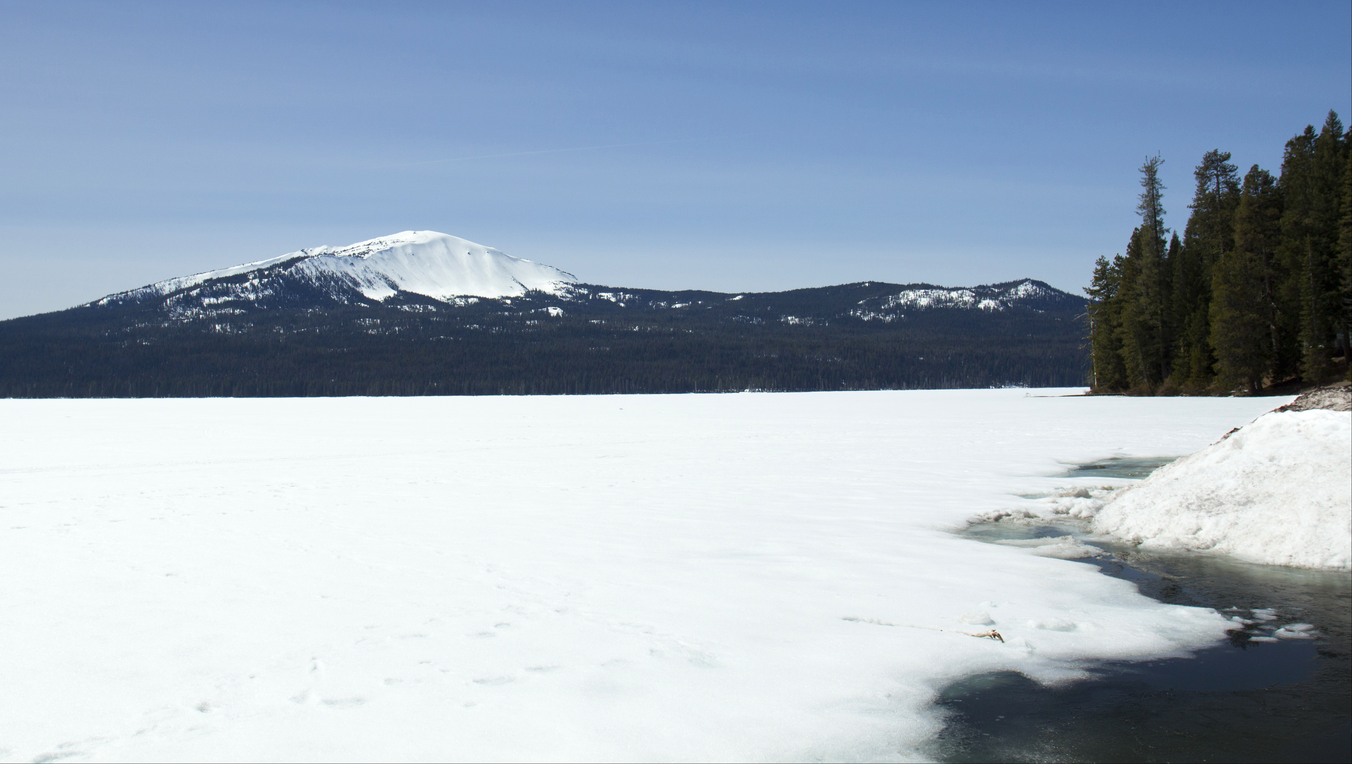 Diamond Lake, Oregon, Diamond, Forest, Frozen, Ice, HQ Photo