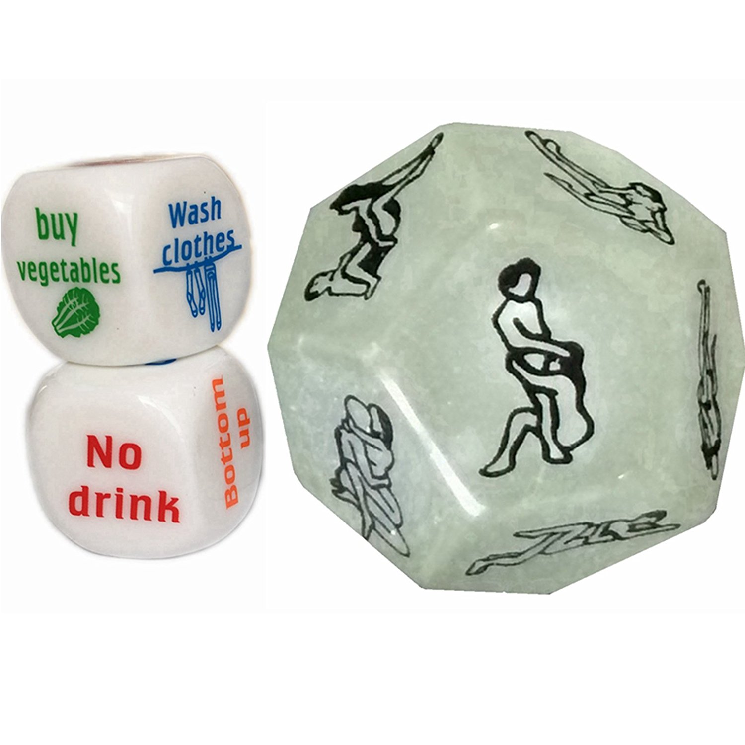 Amazon.com: U-Shark® Glow 12 Sides Position Dice for Bachelor Party ...