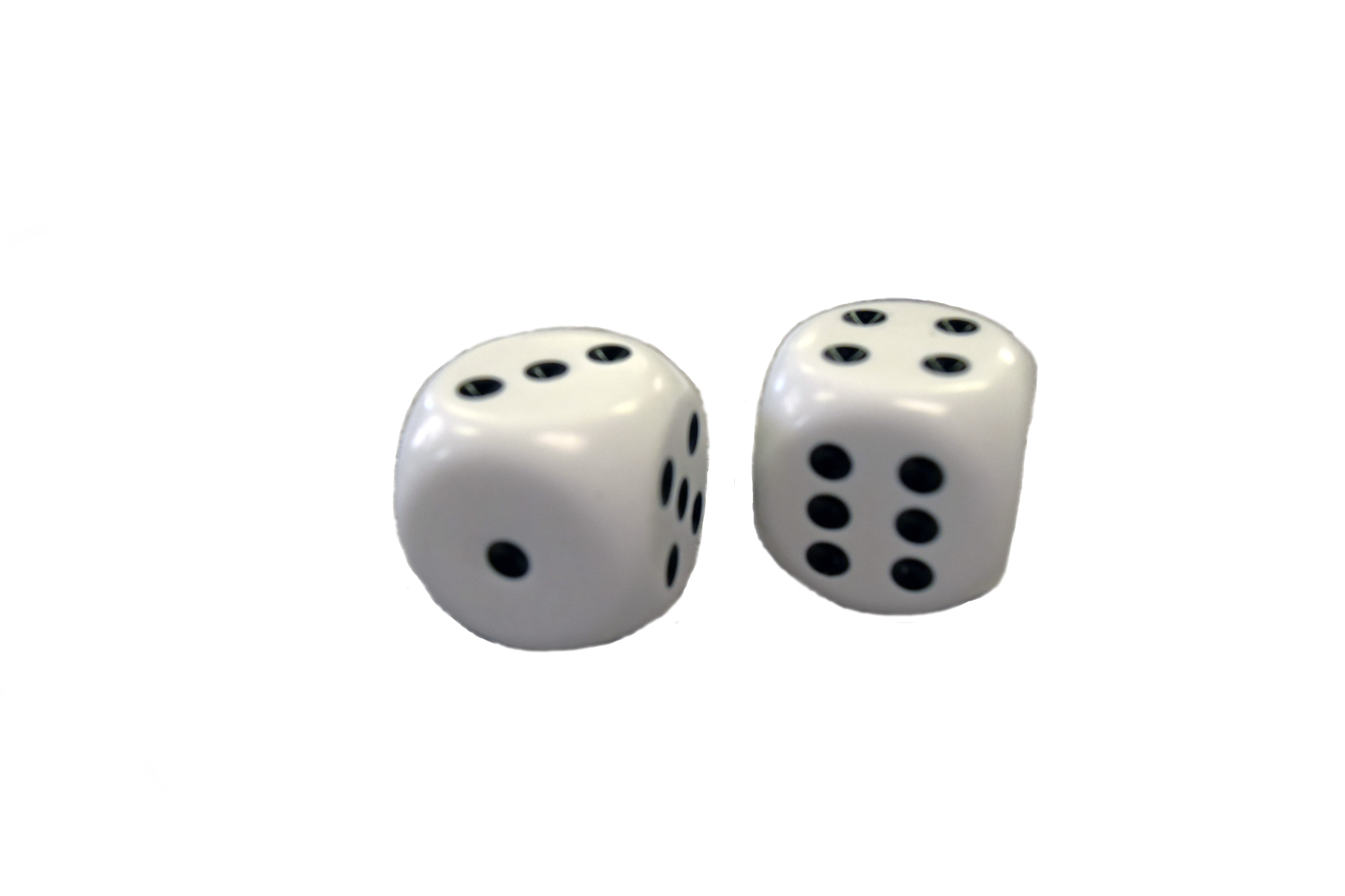 Large Dice - White with Black Dots - Vision Forward