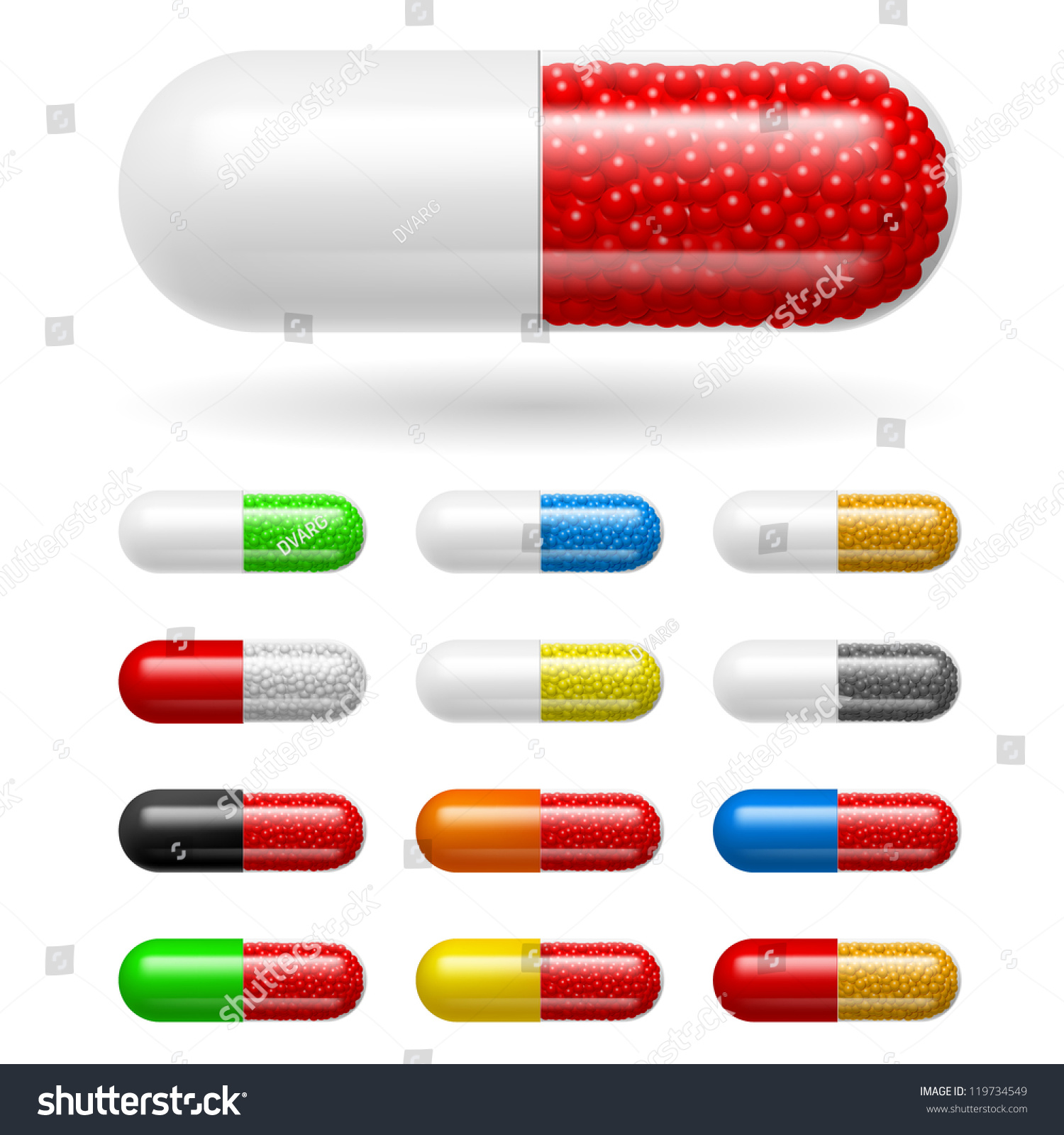 Raster Version Different Medical Tablets Illustration Stock ...