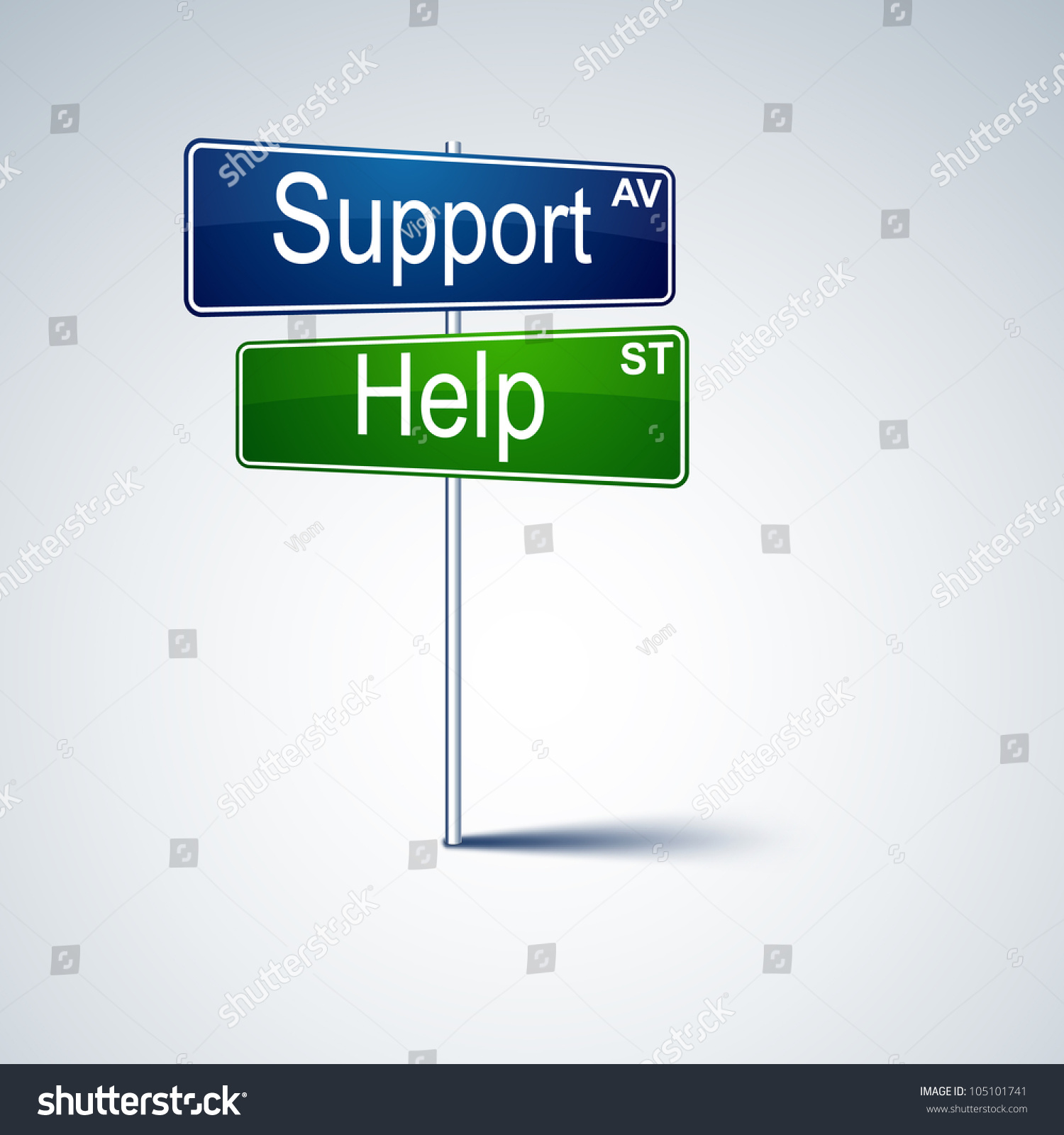 Vector Direction Road Sign Support Help Stock Photo (Photo, Vector ...
