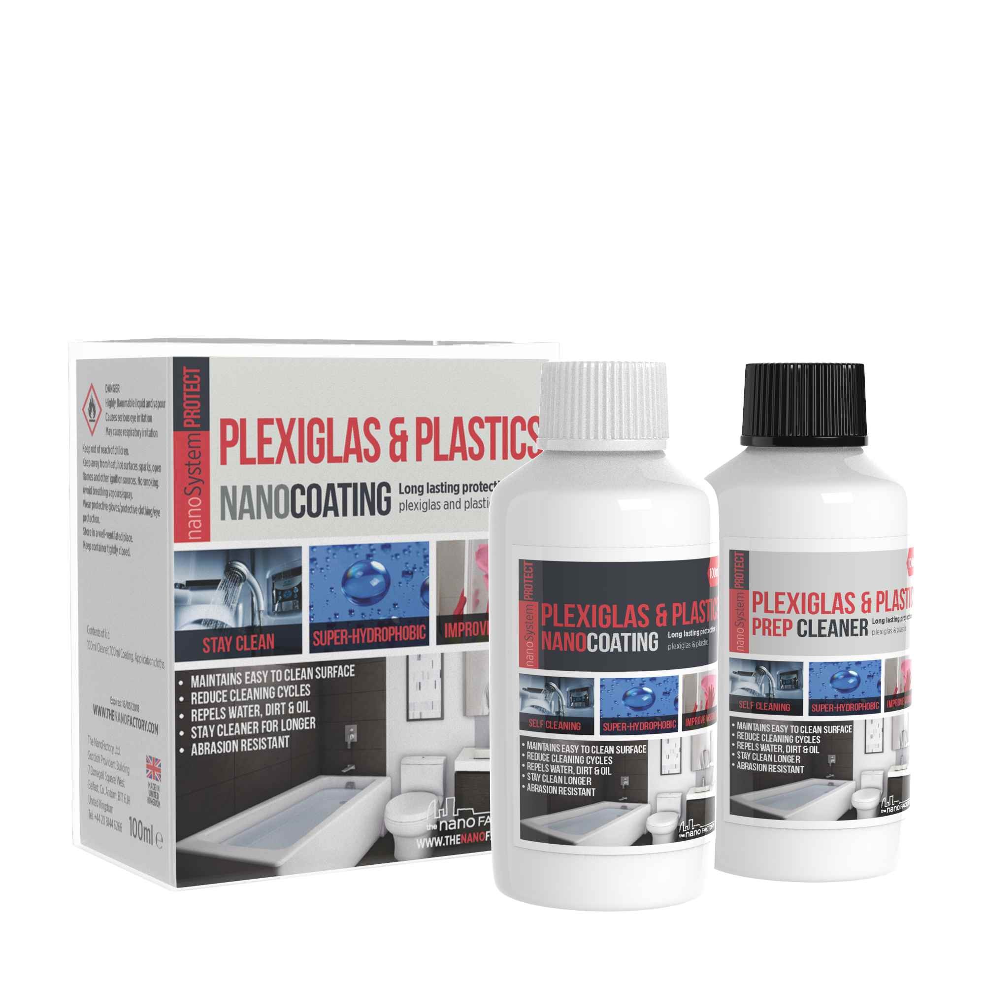 PROTECT Plexiglass & Plastics Kit (Coating + Cleaner) - Nano Surface