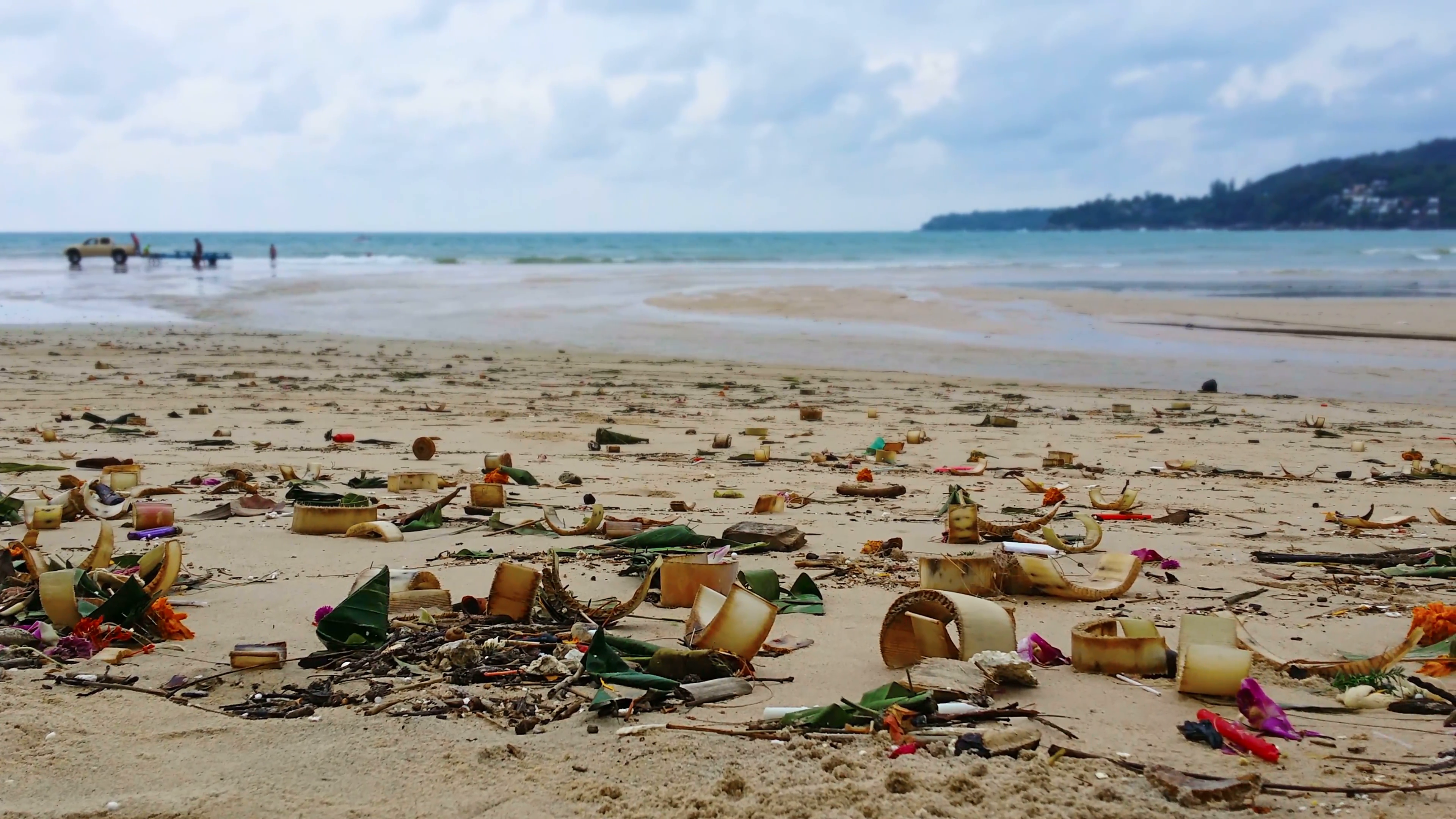 Dirty. Polluted Beach with Trash in Thailand Stock Video Footage ...