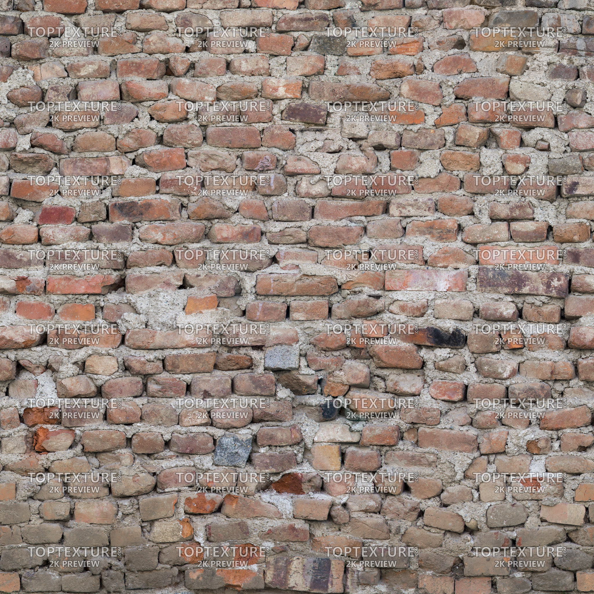 Dirty Old Wall Bricks - Top Texture