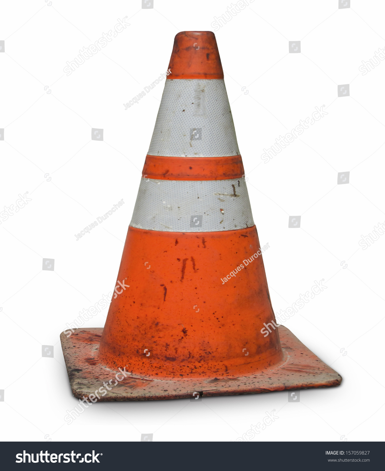 Dirty traffic cone photo