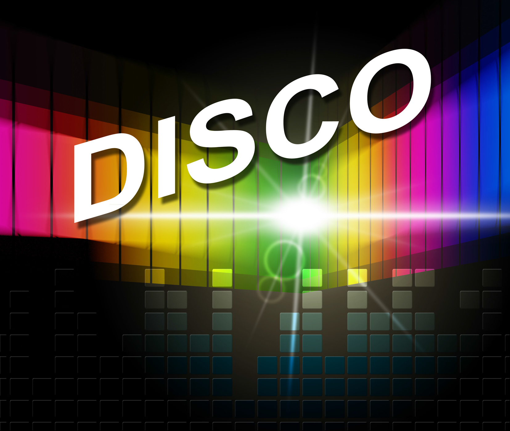 Disco music represents sound track and acoustic photo
