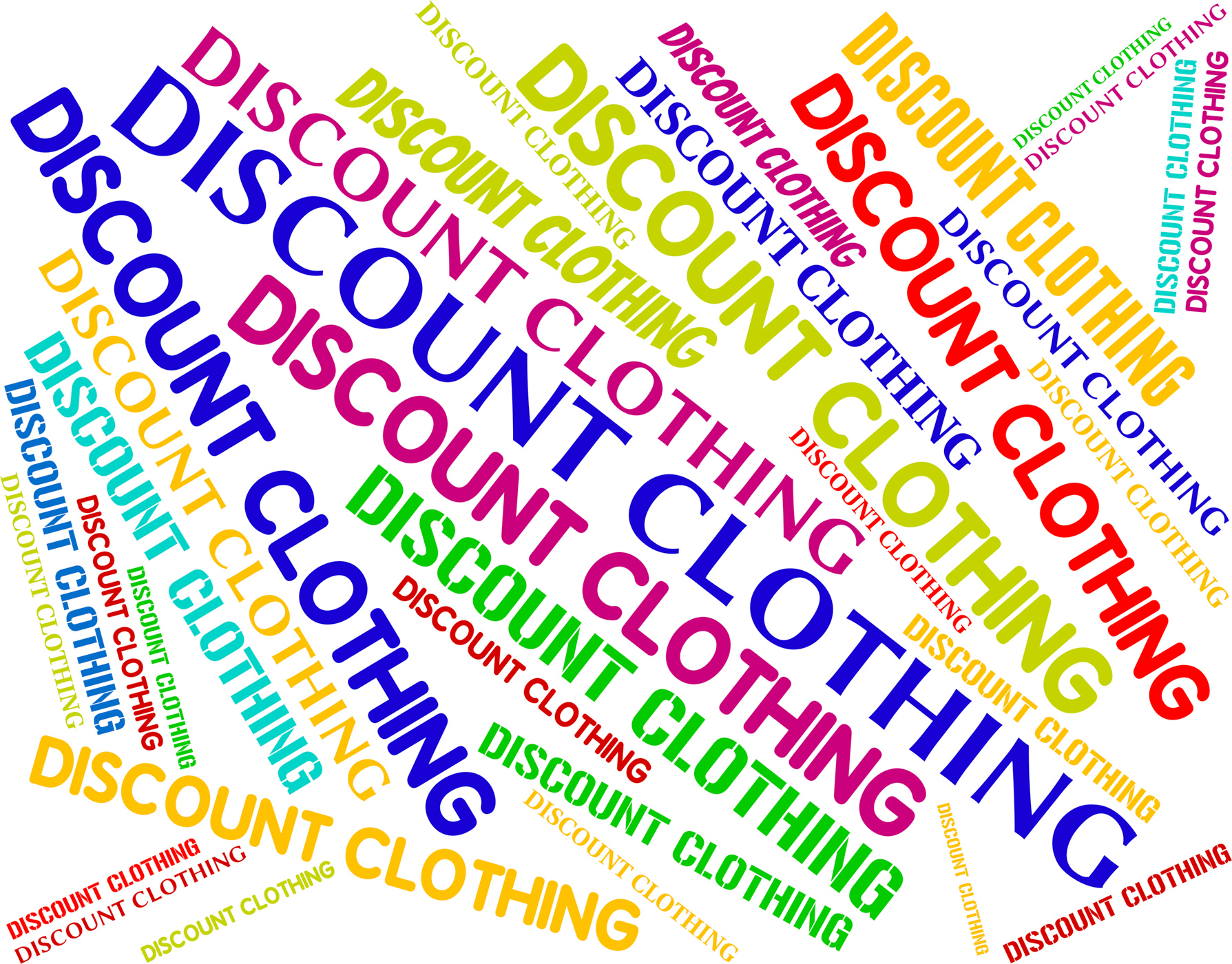 Discount clothing shows garment cheap and text photo