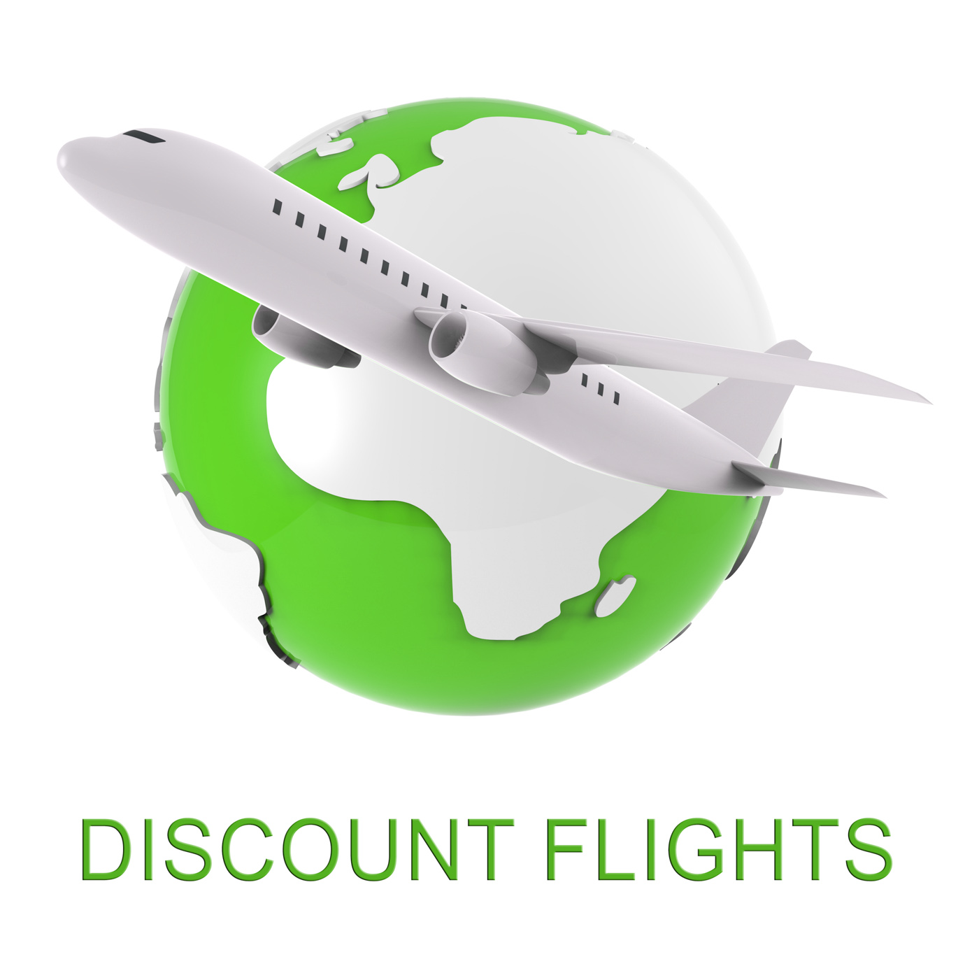 Discount flights shows fly airline and air 3d rendering photo