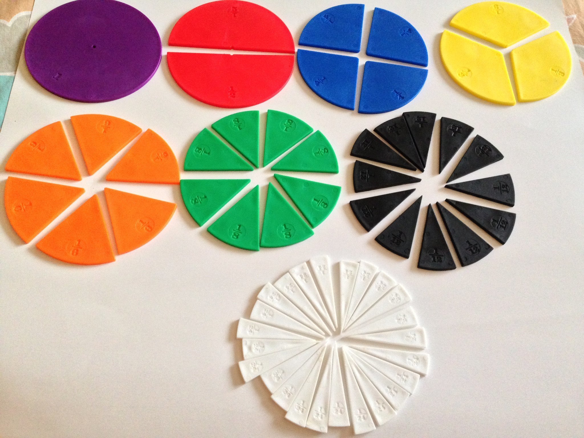 Fraction Circle Disks Pieces - Plastic - RightToLearn.com.sg