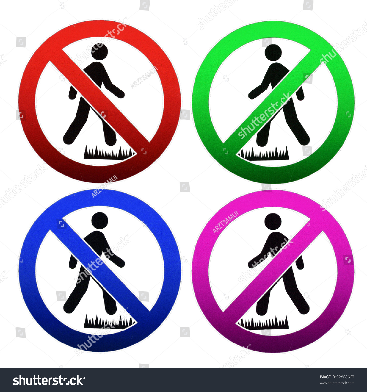 Sign Do Not Step On Grass Stock Illustration 92868667 - Shutterstock